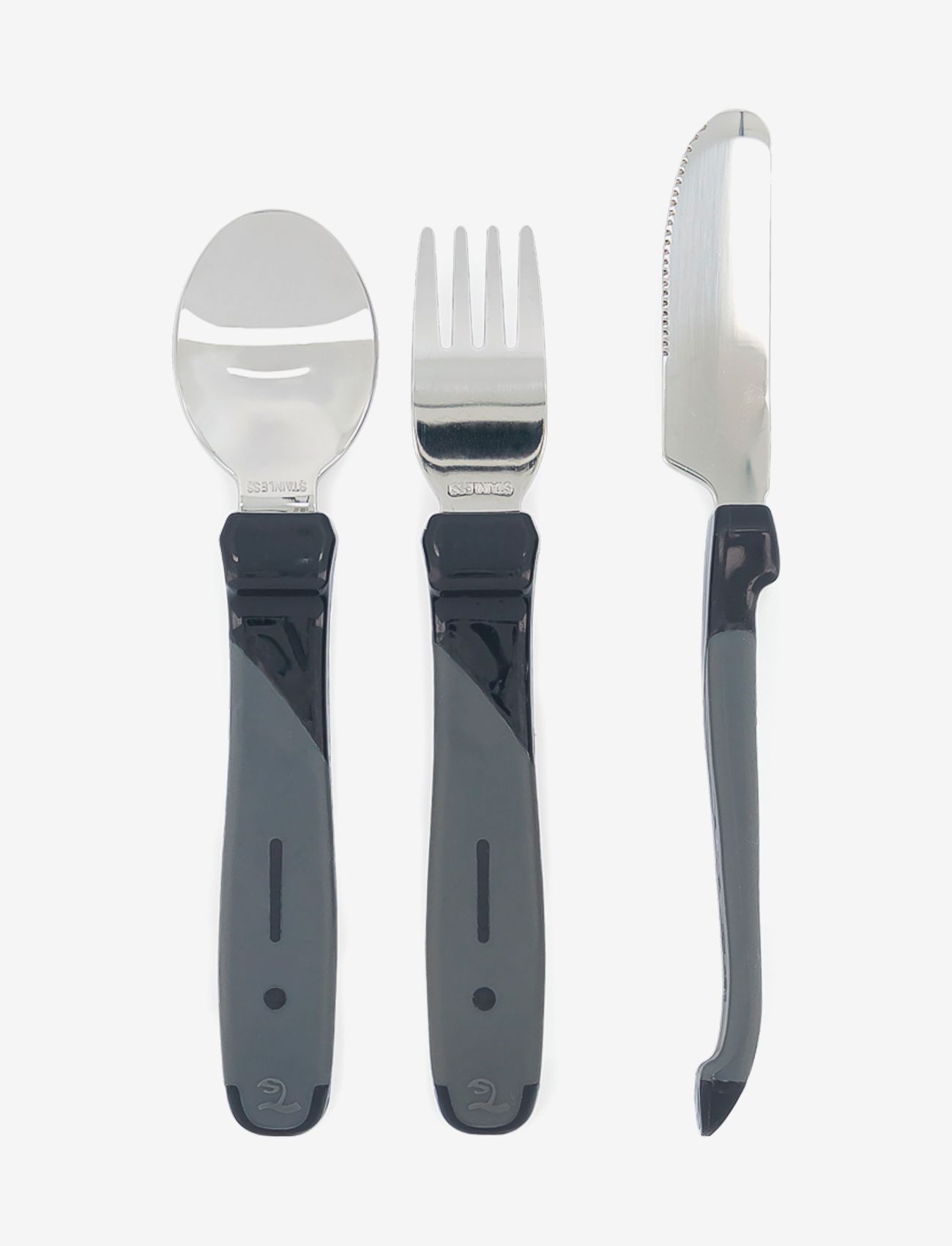 Twistshake Learn Cutlery Stainless Steel 12+m Black - BLACK
