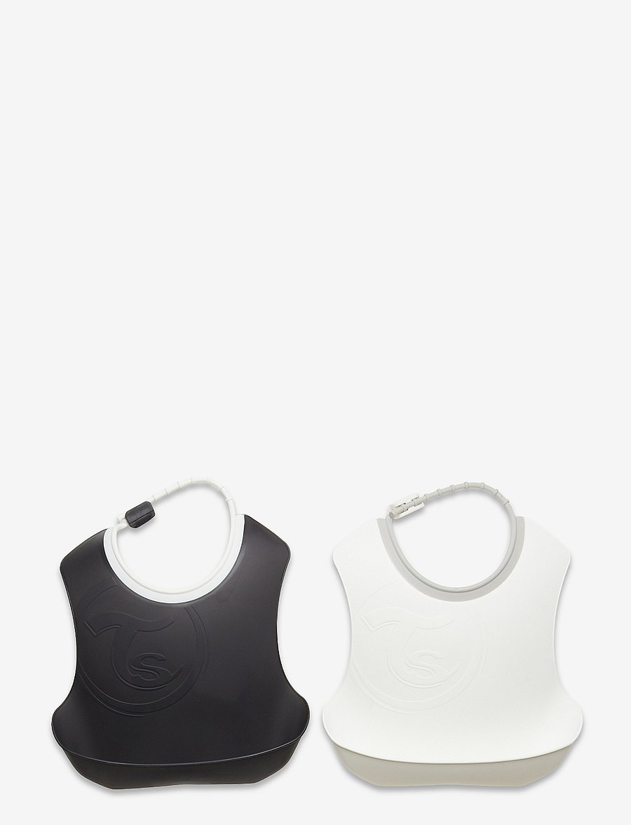 Twistshake - Twistshake 2x Bib 4+m Black White - bavoirs sans manches - black/white - 0