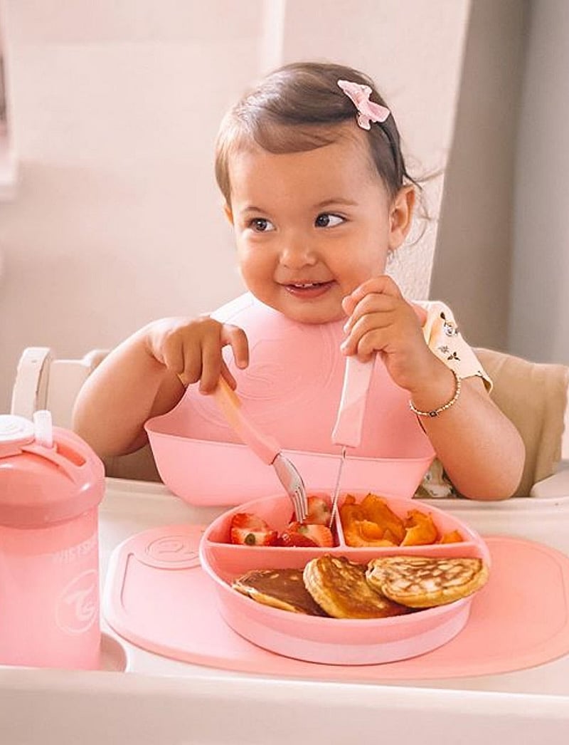 Twistshake - Click-mat mini + Plate - essgeschirr - pastel pink - 0