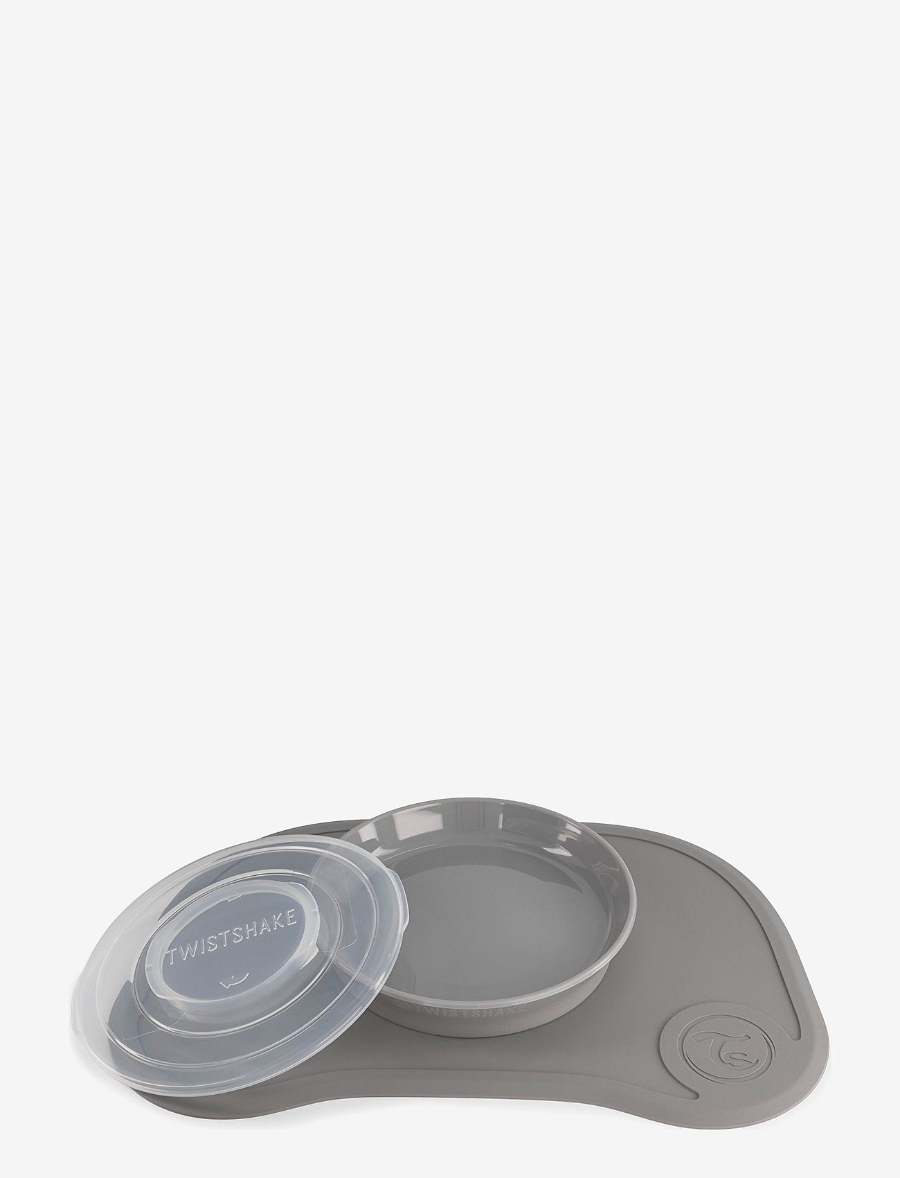 Twistshake - Click-mat mini + Plate - essgeschirr - pastel grey - 1