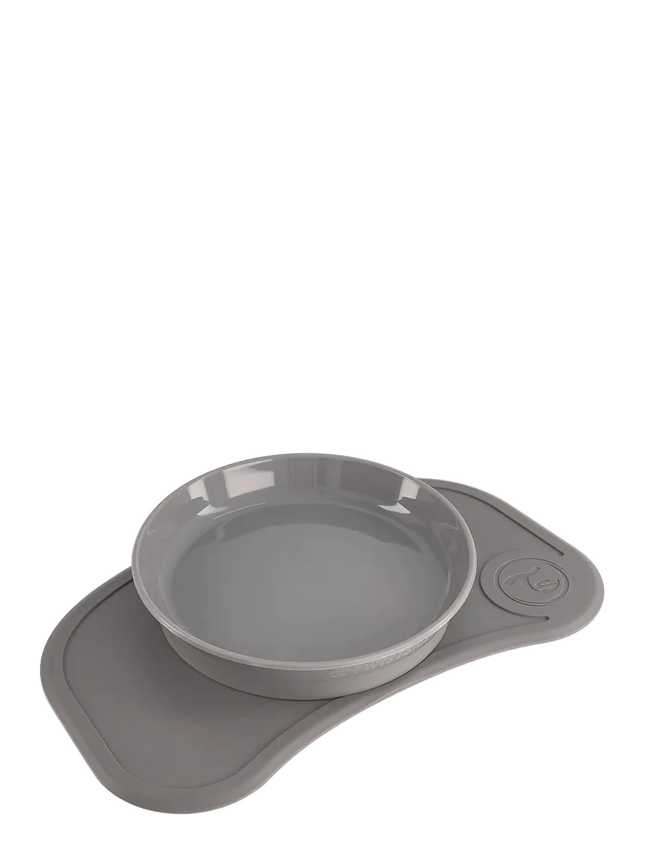 Twistshake - Click-mat mini + Plate - Õhtusöögikomplektid - pastel grey - 2
