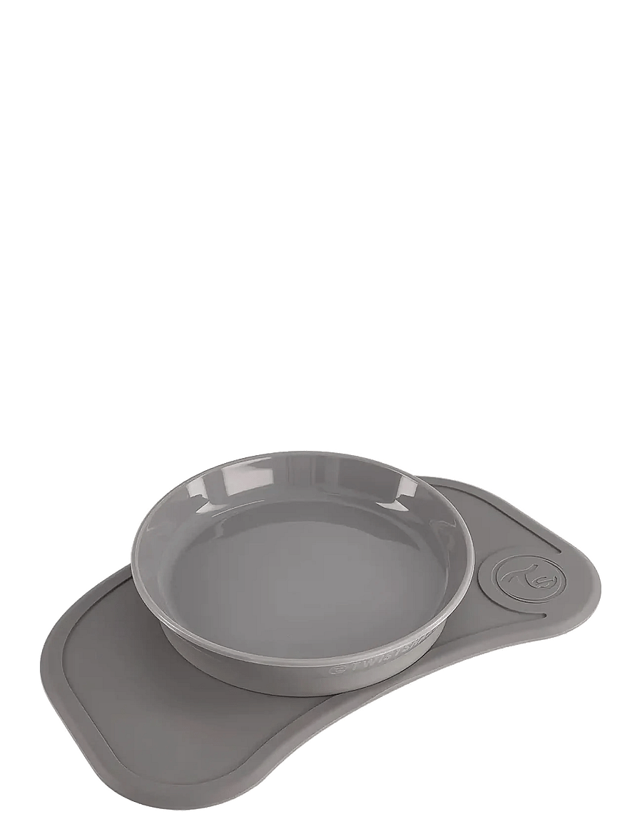 Twistshake - Click-mat mini + Plate - Õhtusöögikomplektid - pastel grey - 2