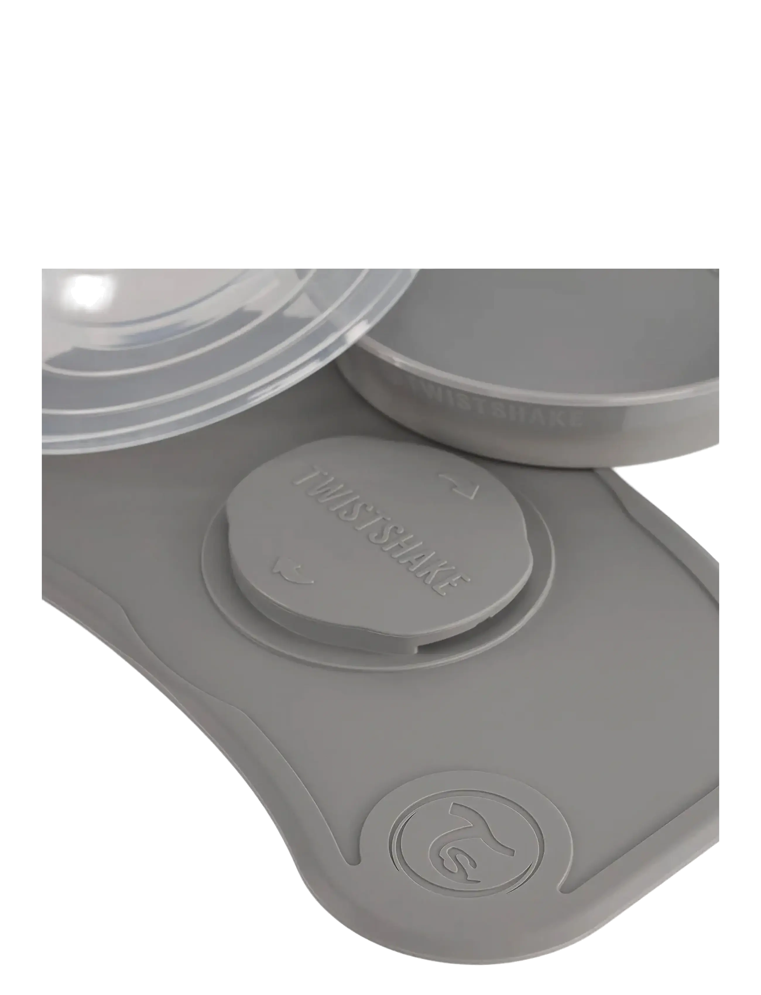 Twistshake - Click-mat mini + Plate - Õhtusöögikomplektid - pastel grey - 5