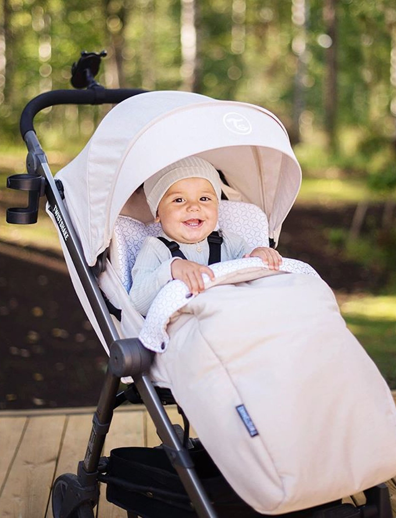 Twistshake - Twistshake Tour Seat Liner + Foot Muff Beige - vaunutarvikkeet - beige - 4