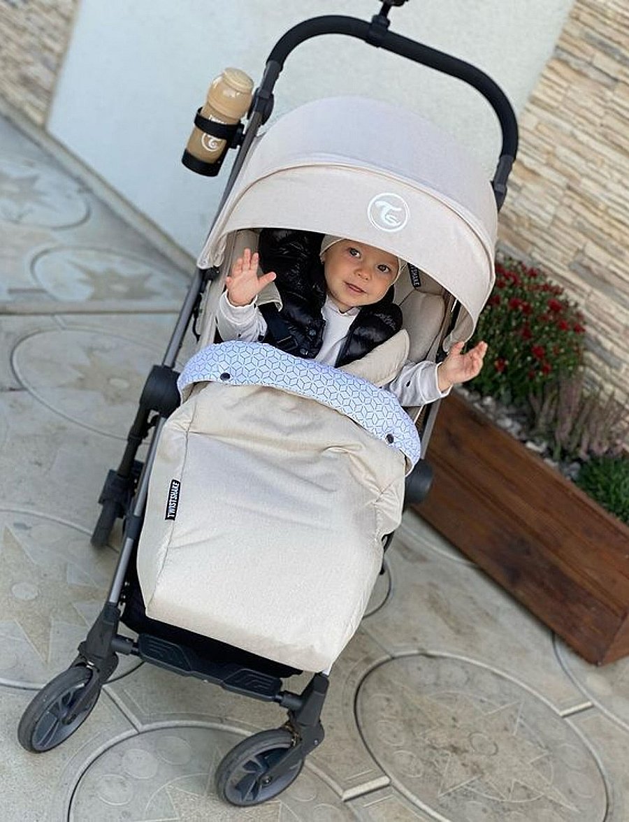 Twistshake - Twistshake Tour Seat Liner + Foot Muff Beige - vaunutarvikkeet - beige - 5