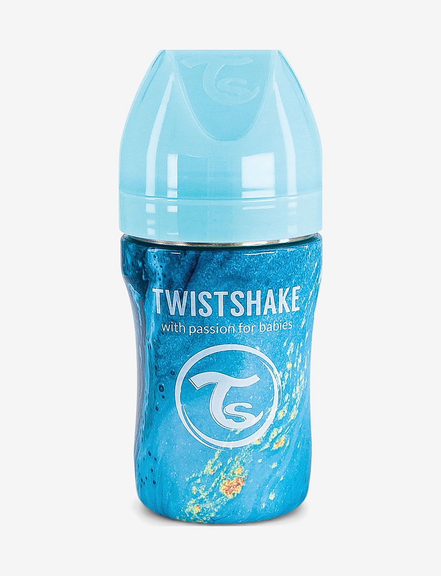 Twistshake - Twistshake Anti-Colic Stainless Steel 260ml Marble Blue - babyflaschen - blue - 1