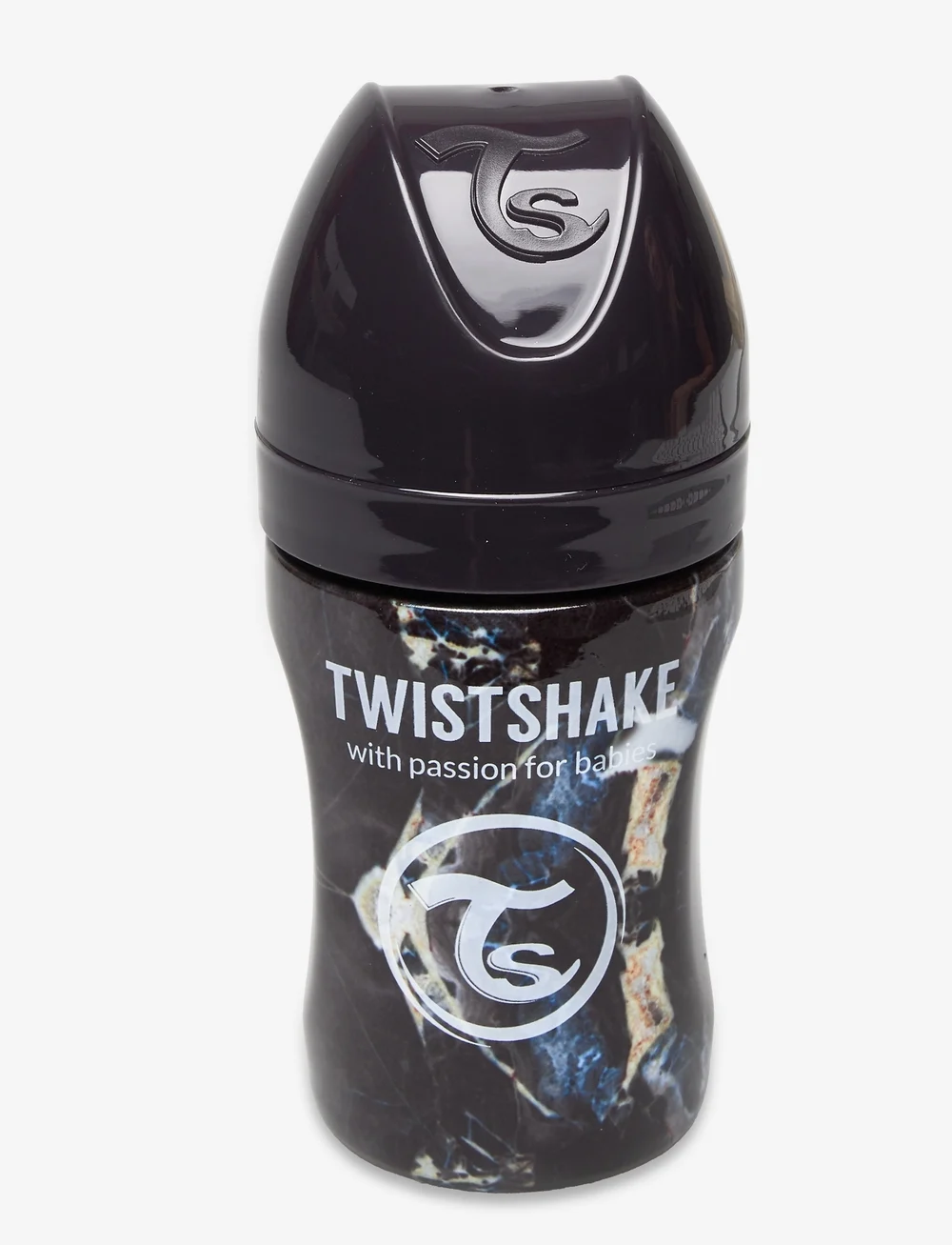 Twistshake - Twistshake Anti-Colic Stainless Steel 260ml Marble Black - nappflaskor - marble black - 1