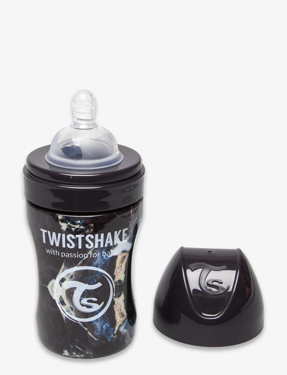 Twistshake - Twistshake Anti-Colic Stainless Steel 260ml Marble Black - nappflaskor - marble black - 2