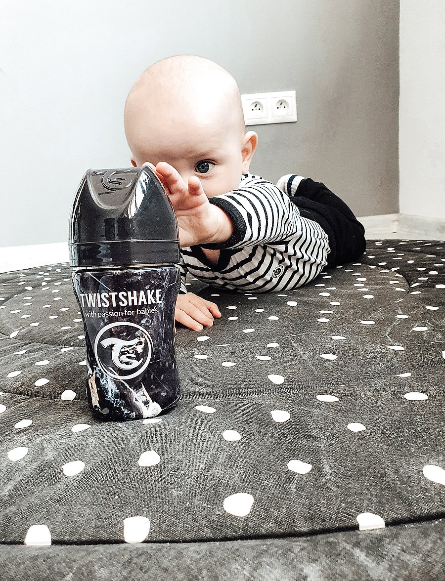 Twistshake - Twistshake Anti-Colic Stainless Steel 260ml Marble Black - babyflaschen - marble black - 0