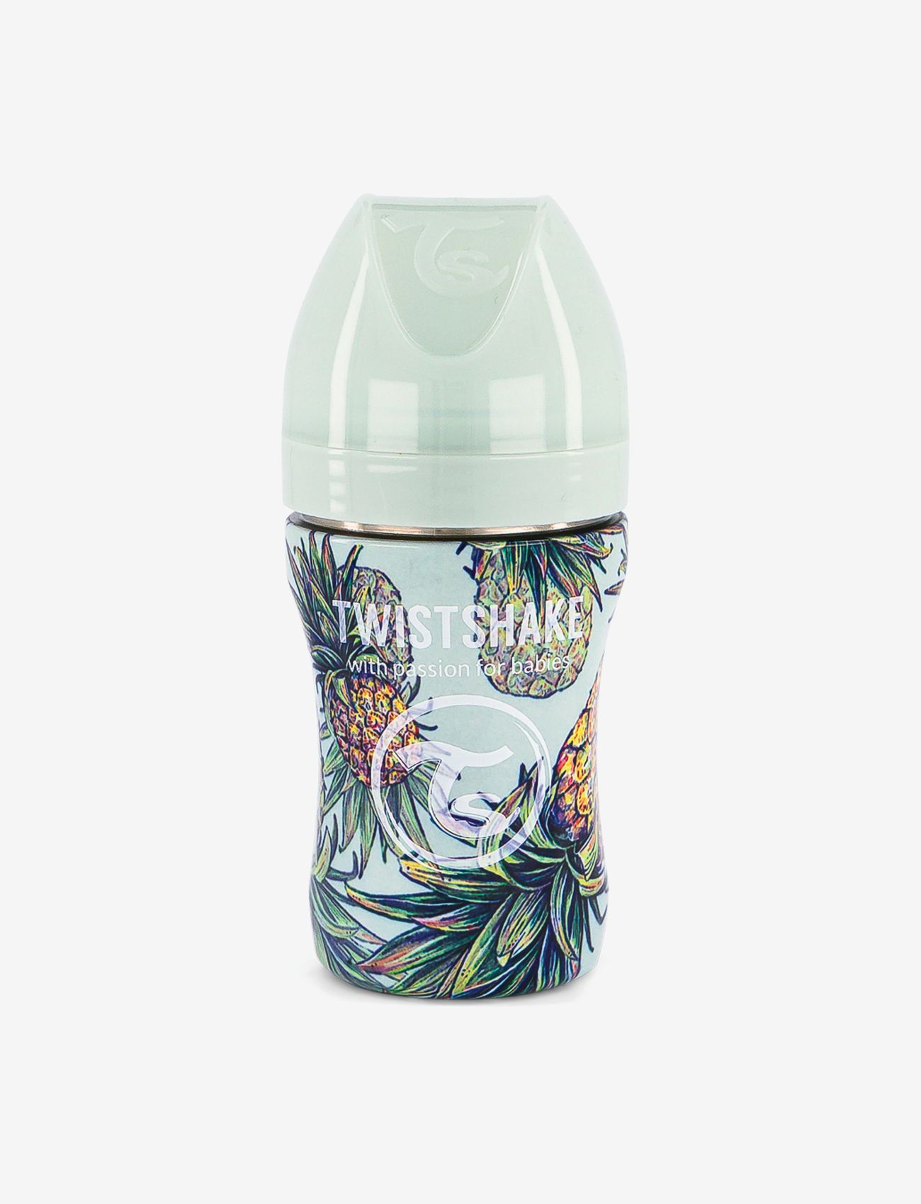 Twistshake - Twistshake Anti-Colic Stainless Steel 260ml Pineapple - sutteflasker - green - 0
