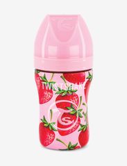 Twistshake - Twistshake Anti-Colic Stainless Steel 260ml Strawberry - babyflessen - pink strawberry - 0