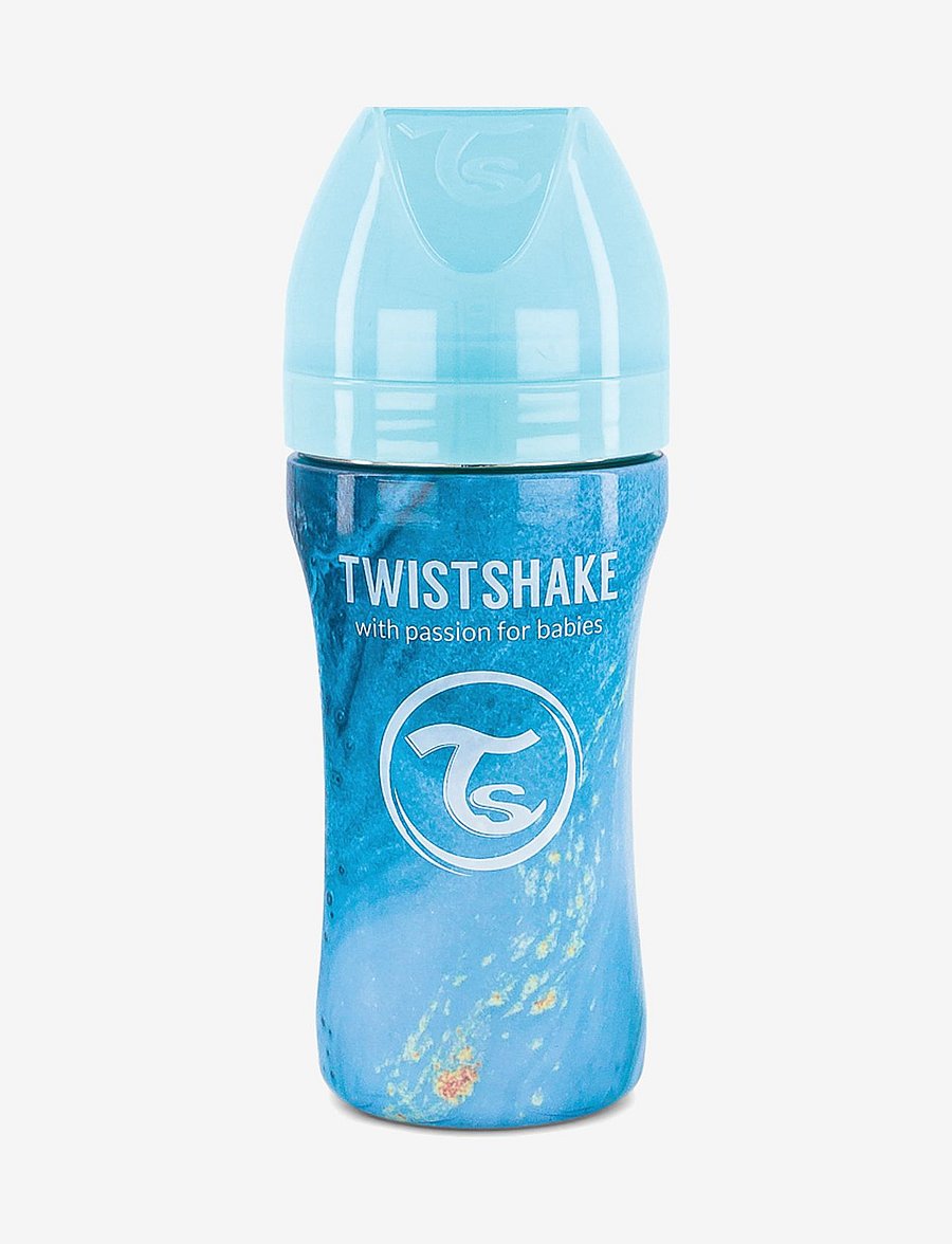 Twistshake - Twistshake Anti-Colic Stainless Steel 330ml Marble Blue - babyflaschen - blue - 1