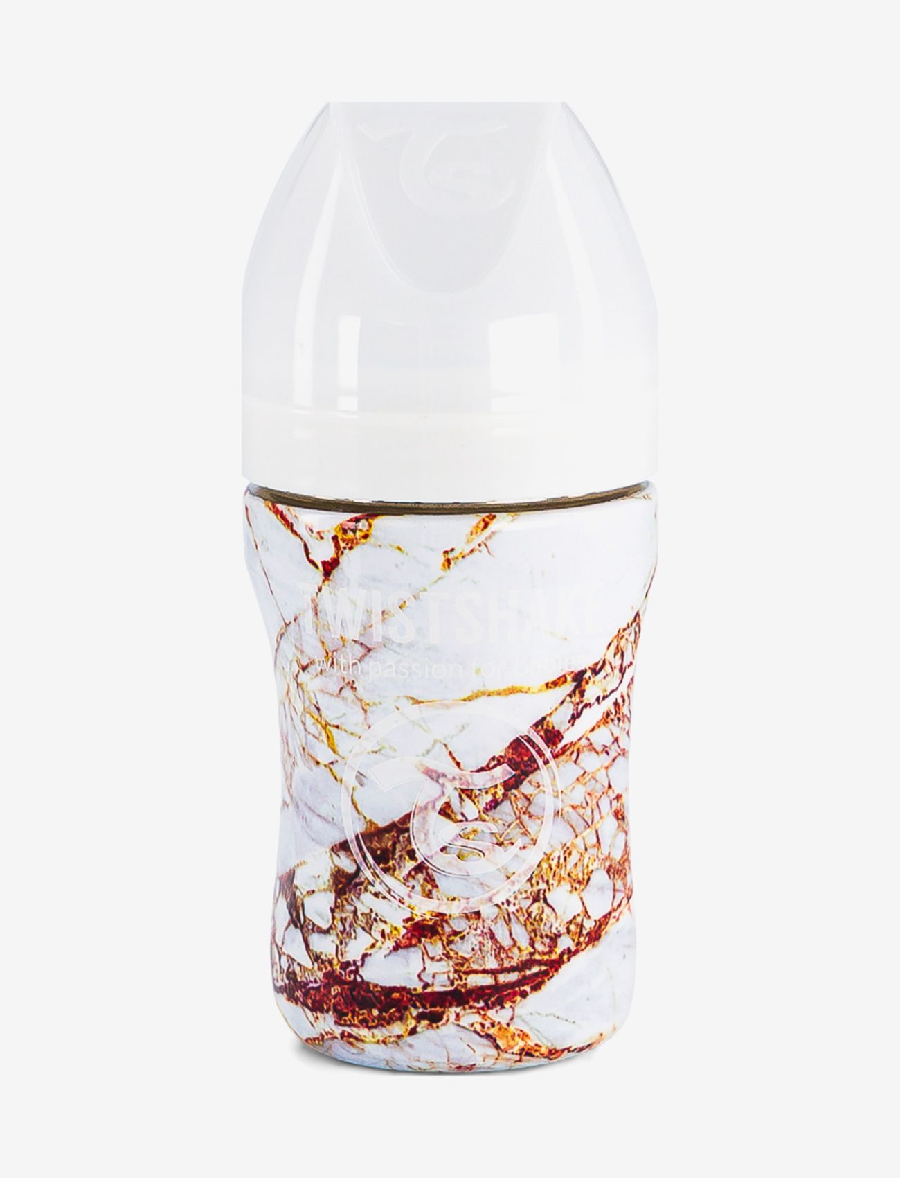 Twistshake - Twistshake Anti-Colic Stainless Steel 260ml Marble White - baby bottles - marble white - 1