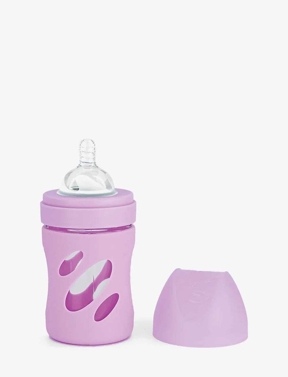 Twistshake - Twistshake Anti-Colic Glass Bottle 180ml Pastel Purple - tåteflasker - purple - 0