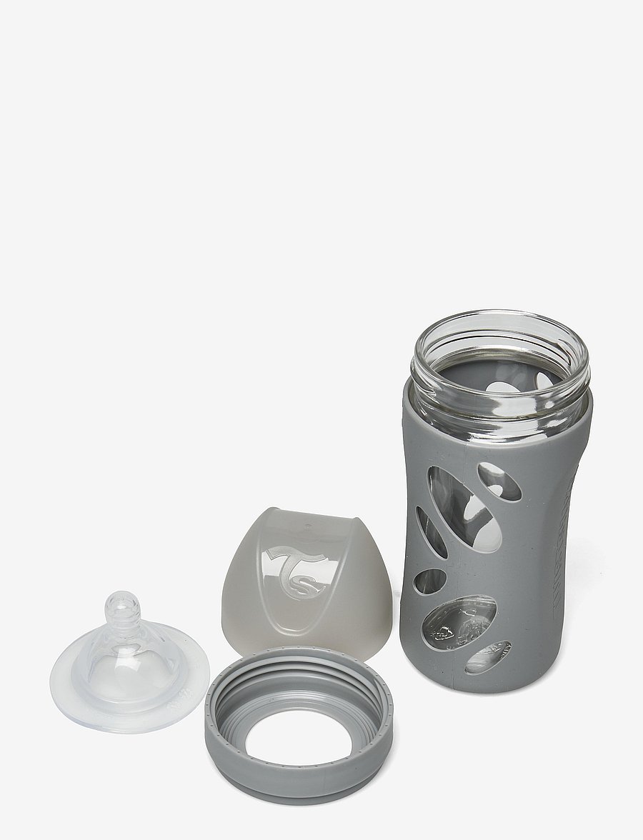 Twistshake - Twistshake Anti-Colic Glass Bottle 260ml Pastel Grey - biberons - pastel grey - 1