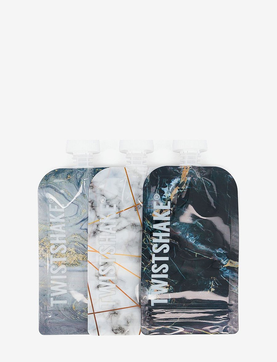 Twistshake - Twistshake 3x Squeeze Bag 100ml Marble - white - 0
