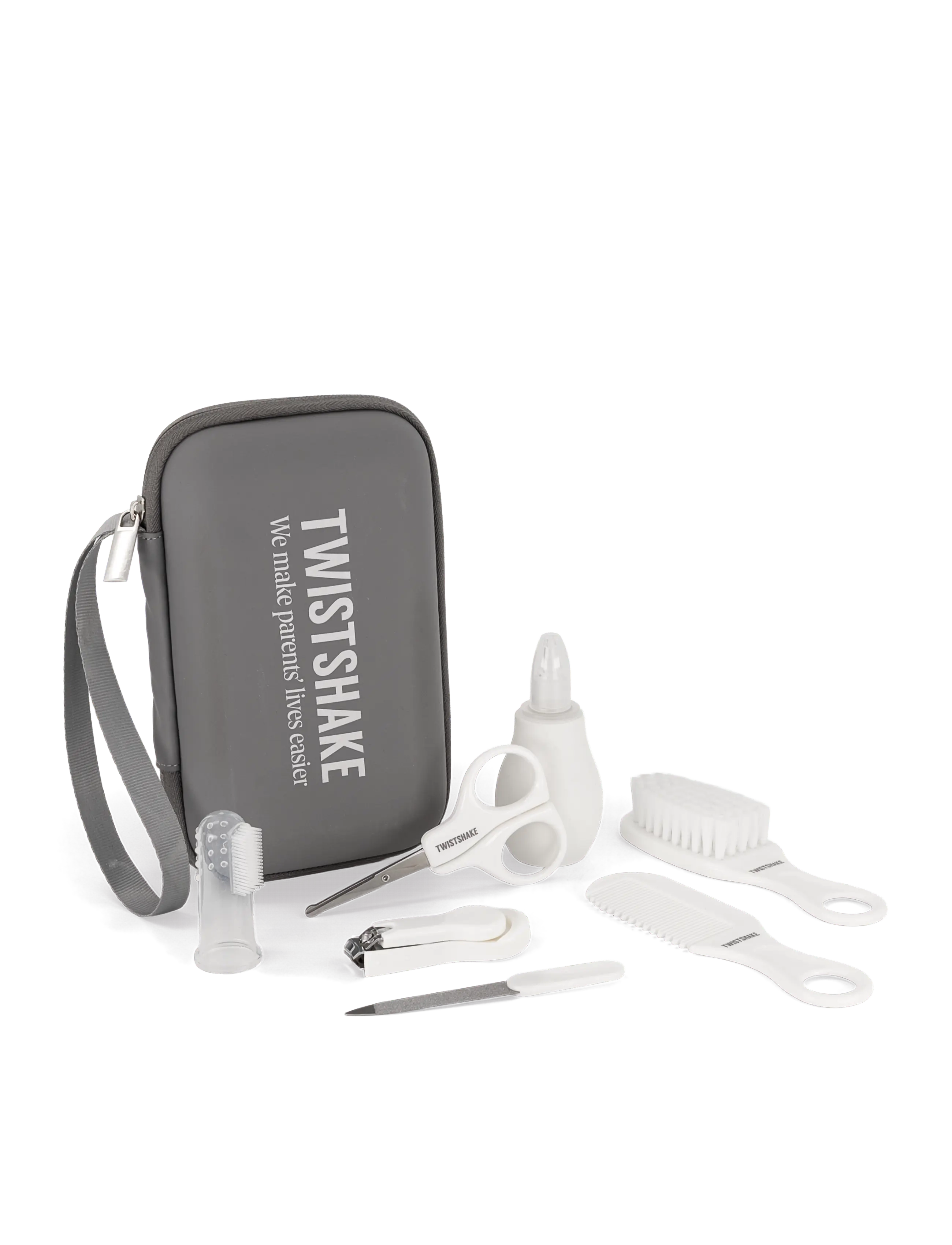 Twistshake 7-In-1 Essential Grooming Care Kit, One Size, & Hygiene, Grau - Nail Scissors Files, Kinder
