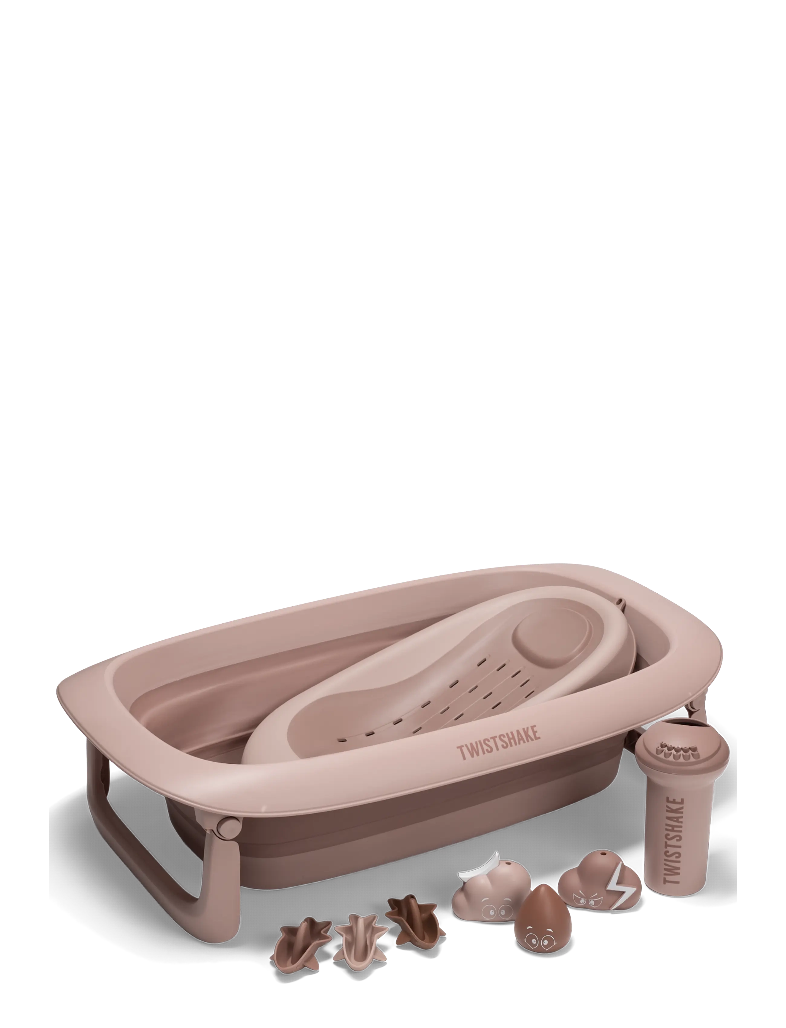 Twistshake Twistshake Bathtub, Shower & Bath Cradle, Rinser, 6x Toys - Bada - FADED PINK / pink/rose
