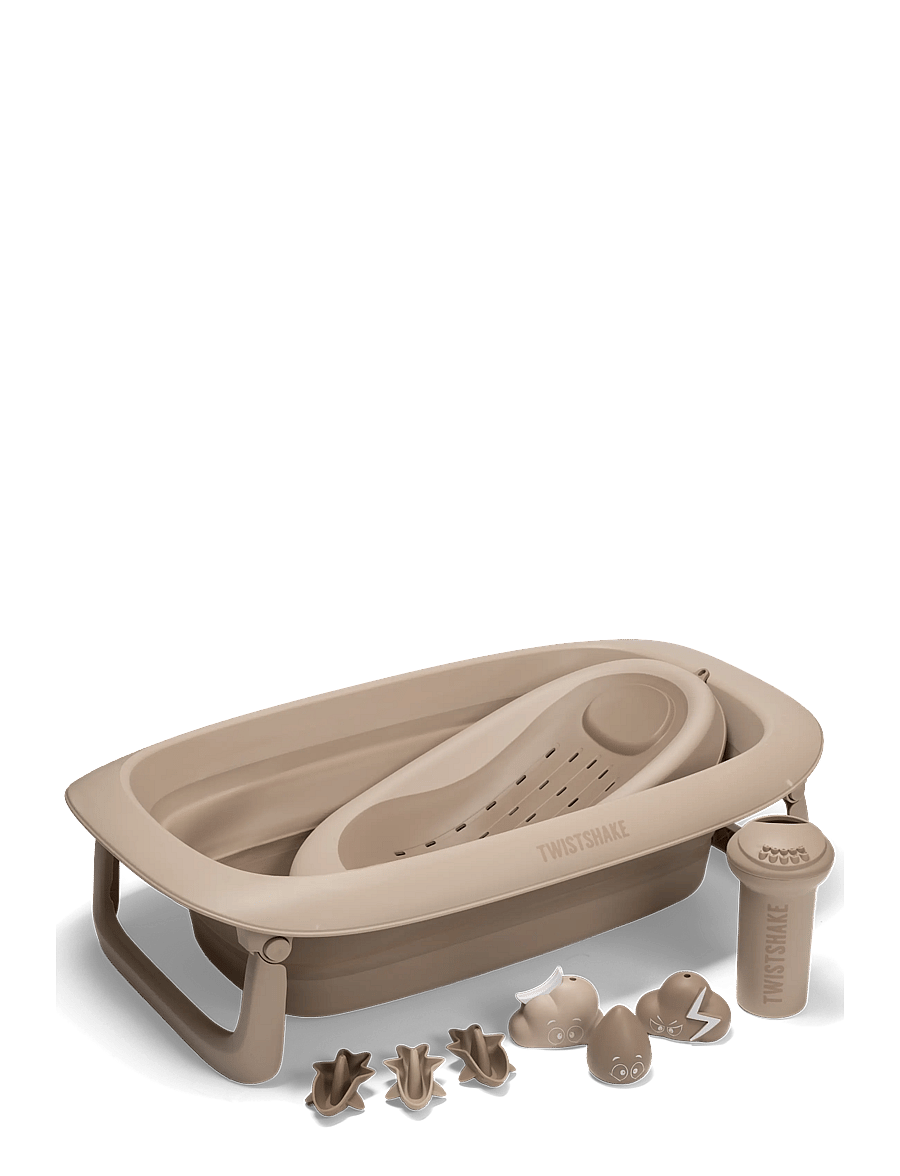 Twistshake - Twistshake Bathtub, Shower & Bath Cradle, Rinser, 6x Toys Mocha - vannid ja tarvikud - mocha - 0