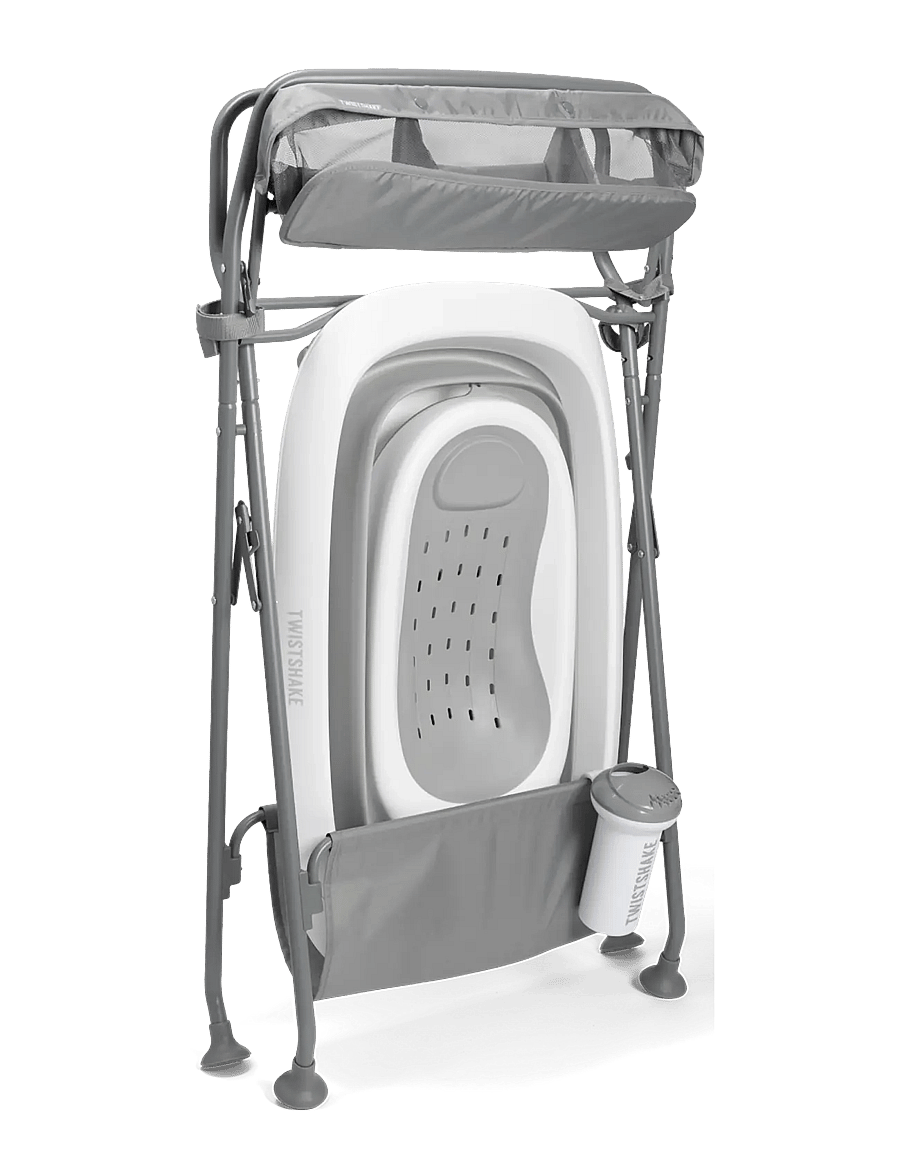 Twistshake - Twistshake Luxury Bath Kit with Bath Stand Pastel Grey V2 - vannid ja tarvikud - pastel grey - 1