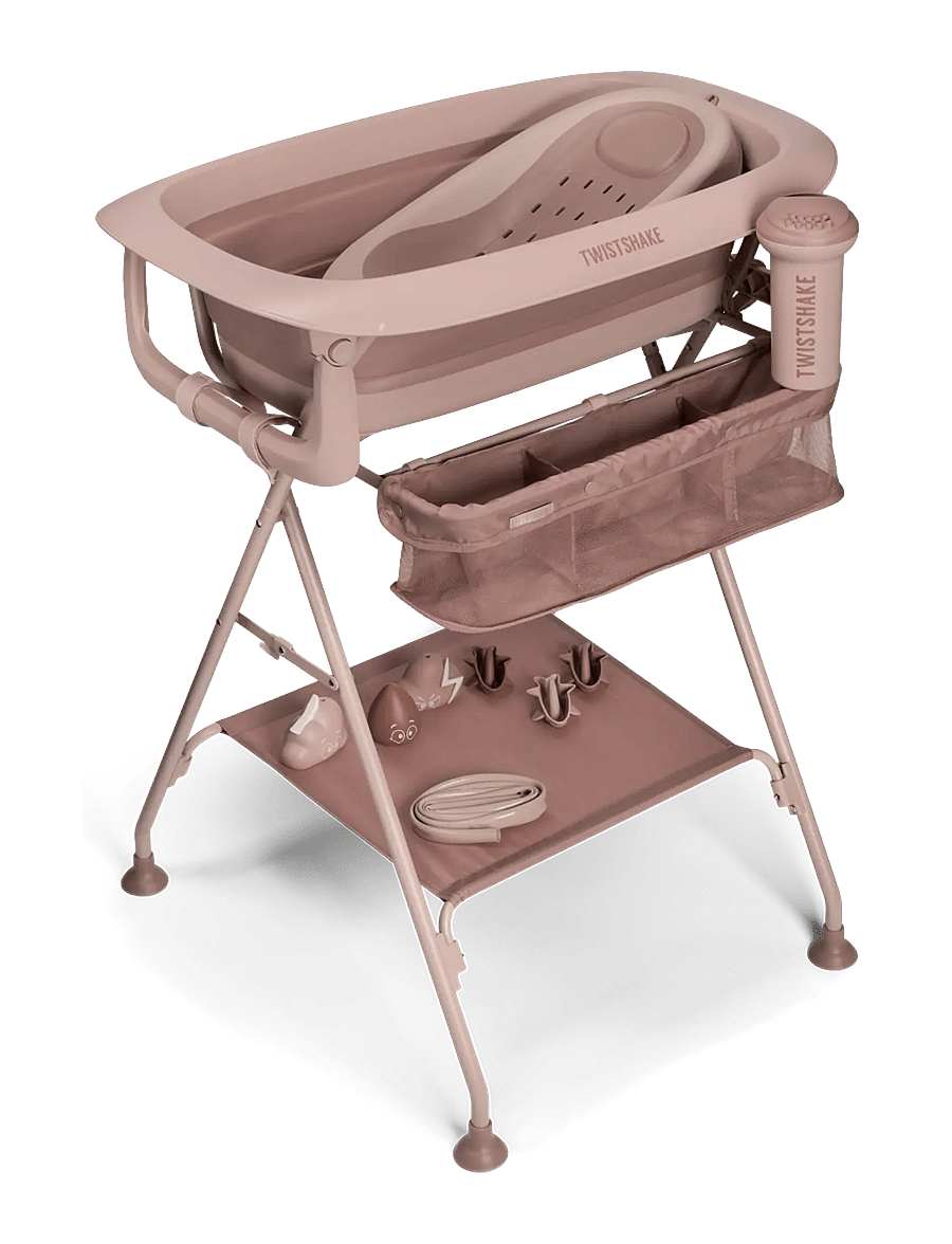 Twistshake - Twistshake Luxury Bath Kit with Bath Stand Faded Pink V2 - vannid ja tarvikud - faded pink - 0