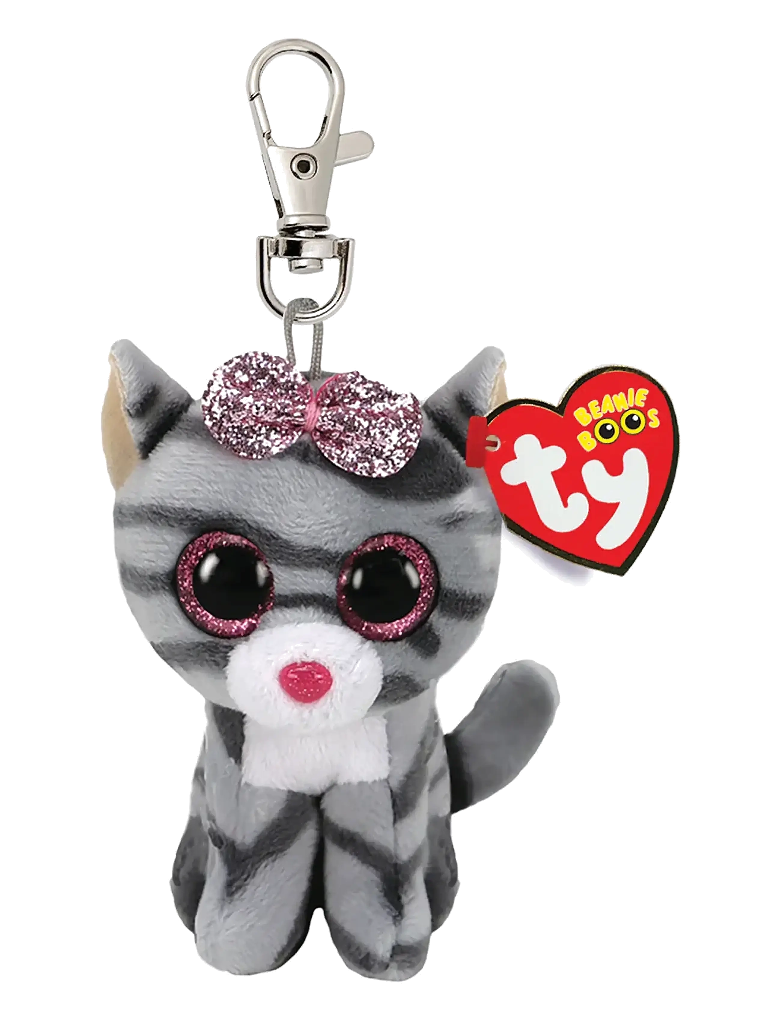 TY Kiki Cat Grey - Clip, 9 cm, Grey, Soft Legetøj > Stuffed Animals, Børn