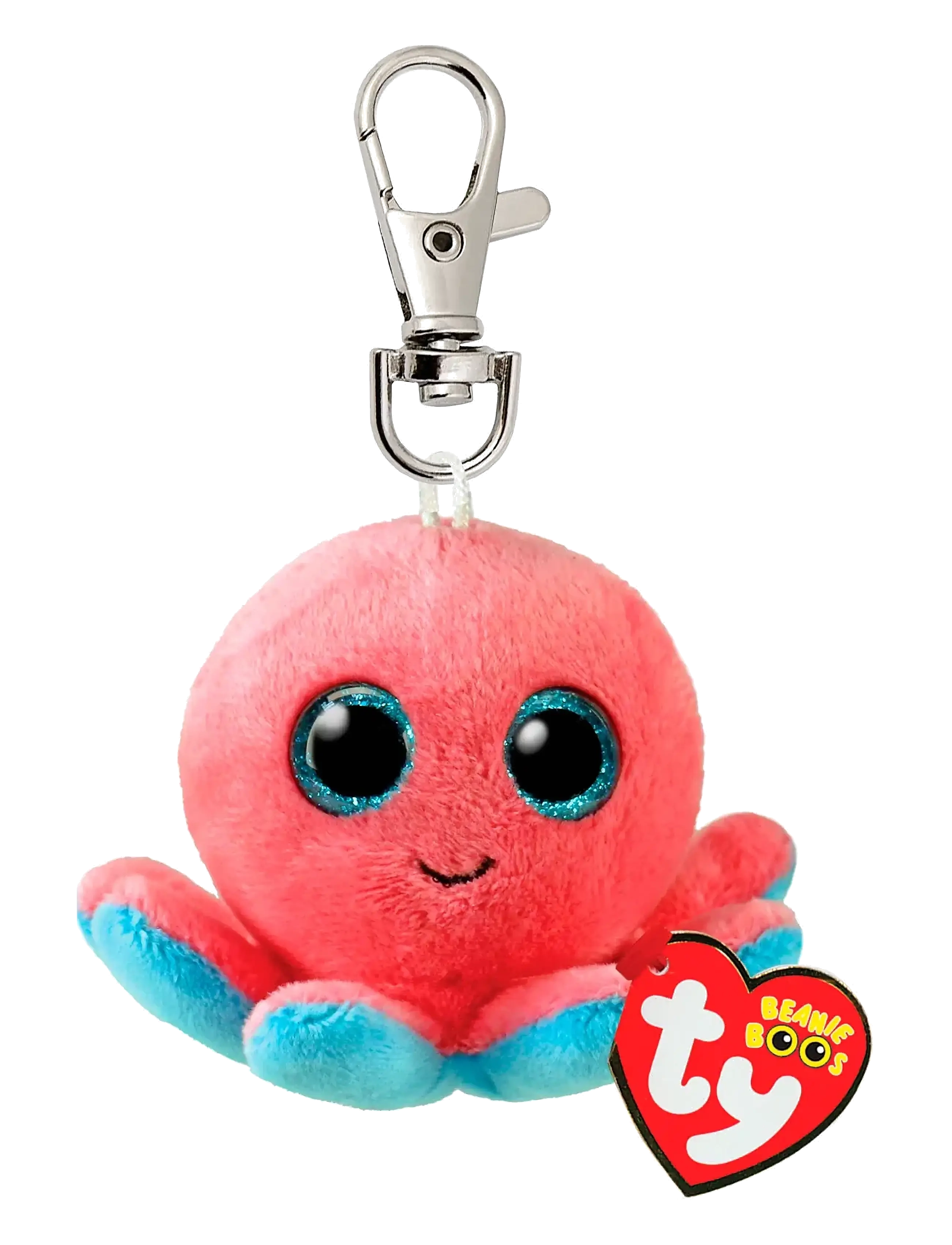TY Sheldon Octopus Coral Clip, Børn, Stuffed Dyr, Pink, Str: 9 CM