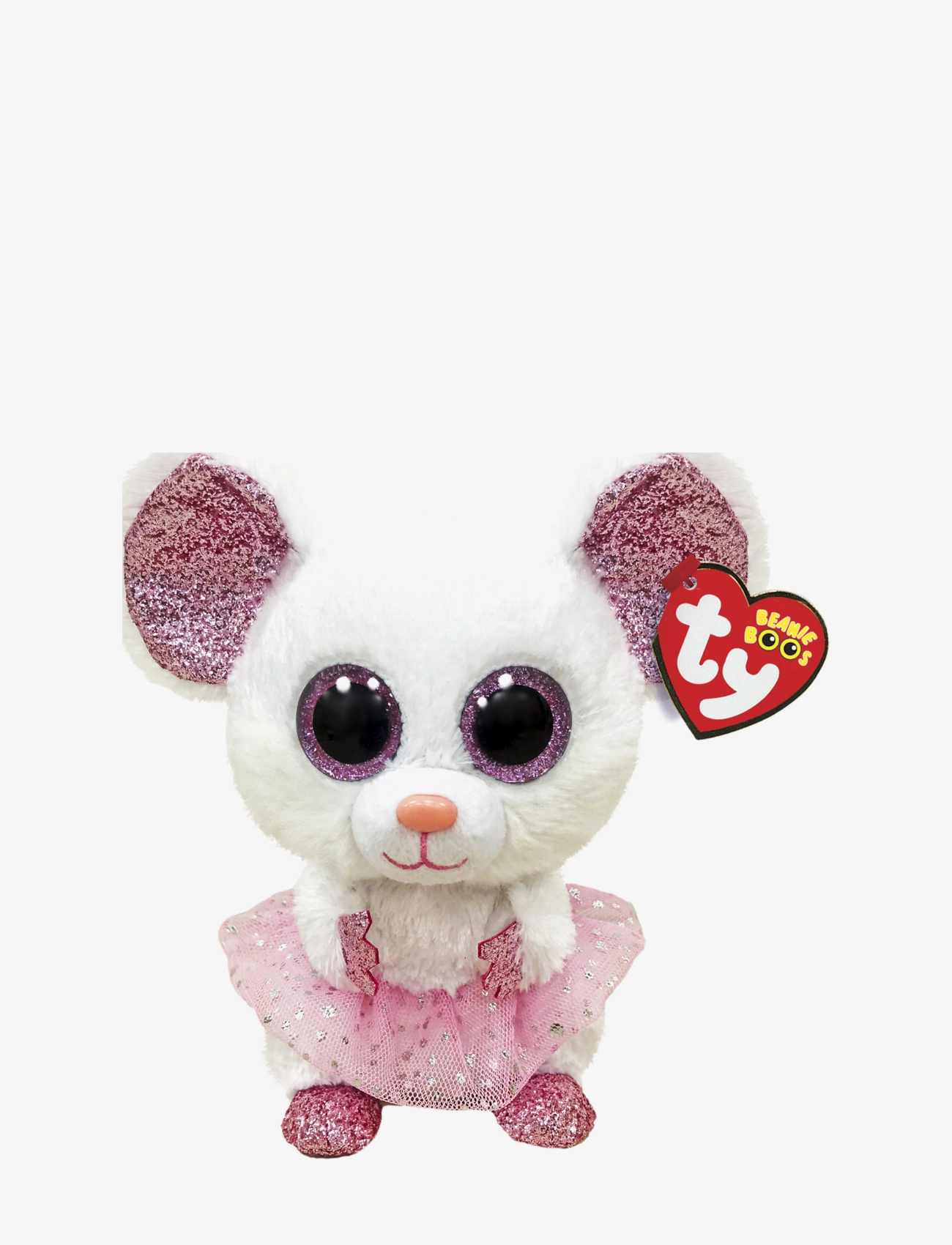 TY Nina Mouse Ballerina White Boos Reg, 15.5 cm, Soft Spielzeug, Rosa - Stuffed Animals, Kinder