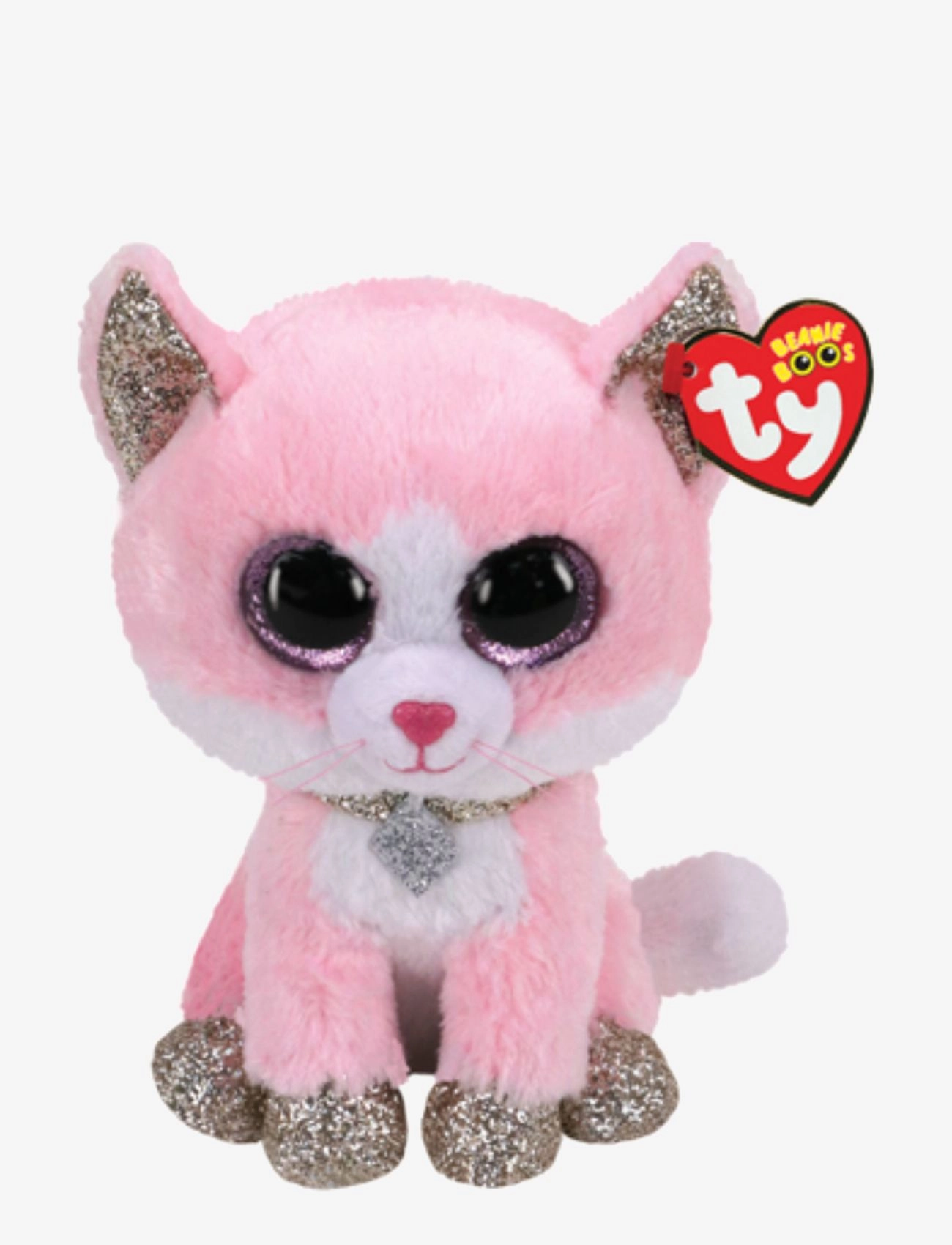 TY Fiona Cat Pink Boos Reg, 15.5 cm, Soft Spielzeug, Mehrfarbig/gemustert - Stuffed Animals, Kinder