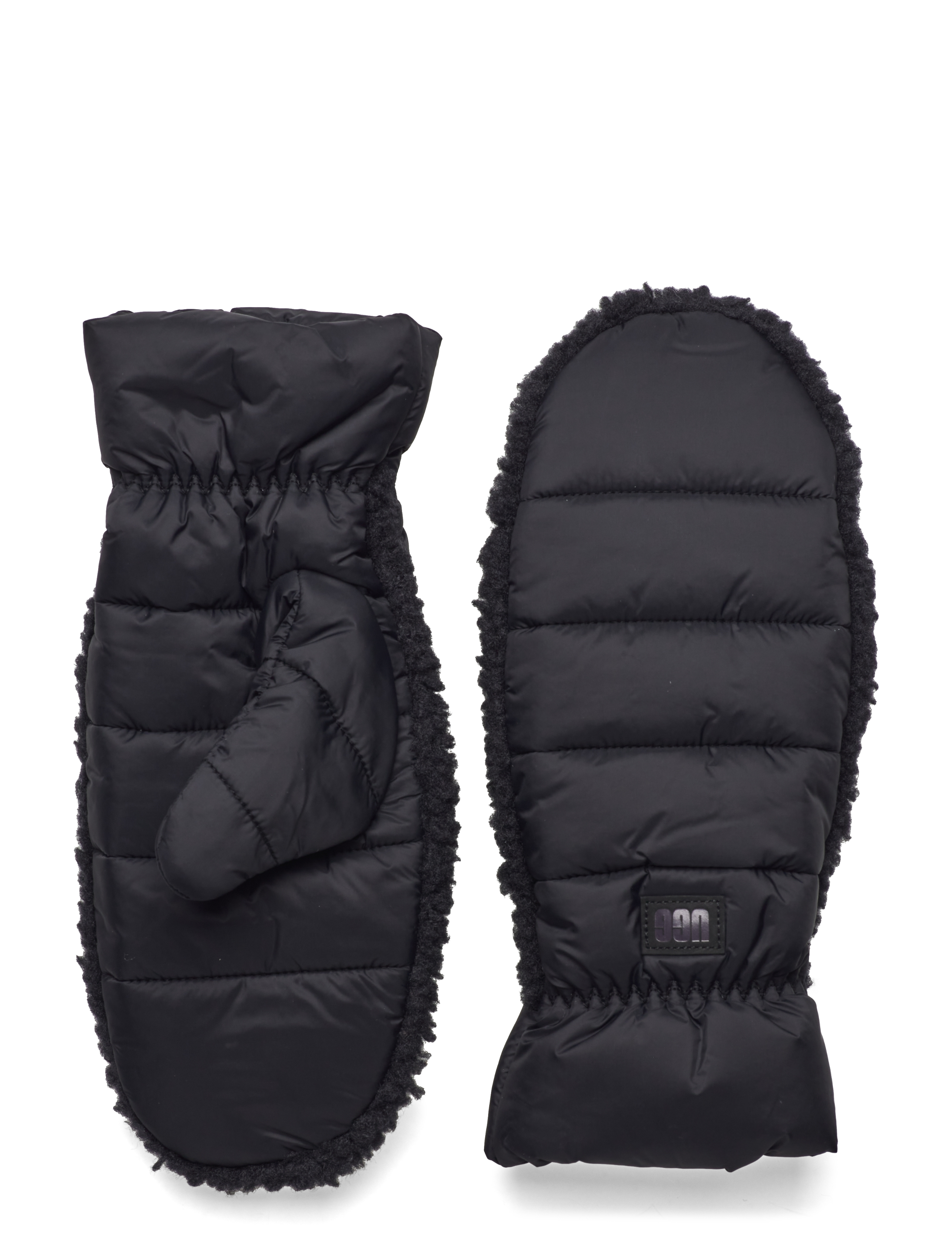 UGG Aw Uggfluff Mitten, L/XL, Black, Handsker > Tommelfingerhandsker, Dame