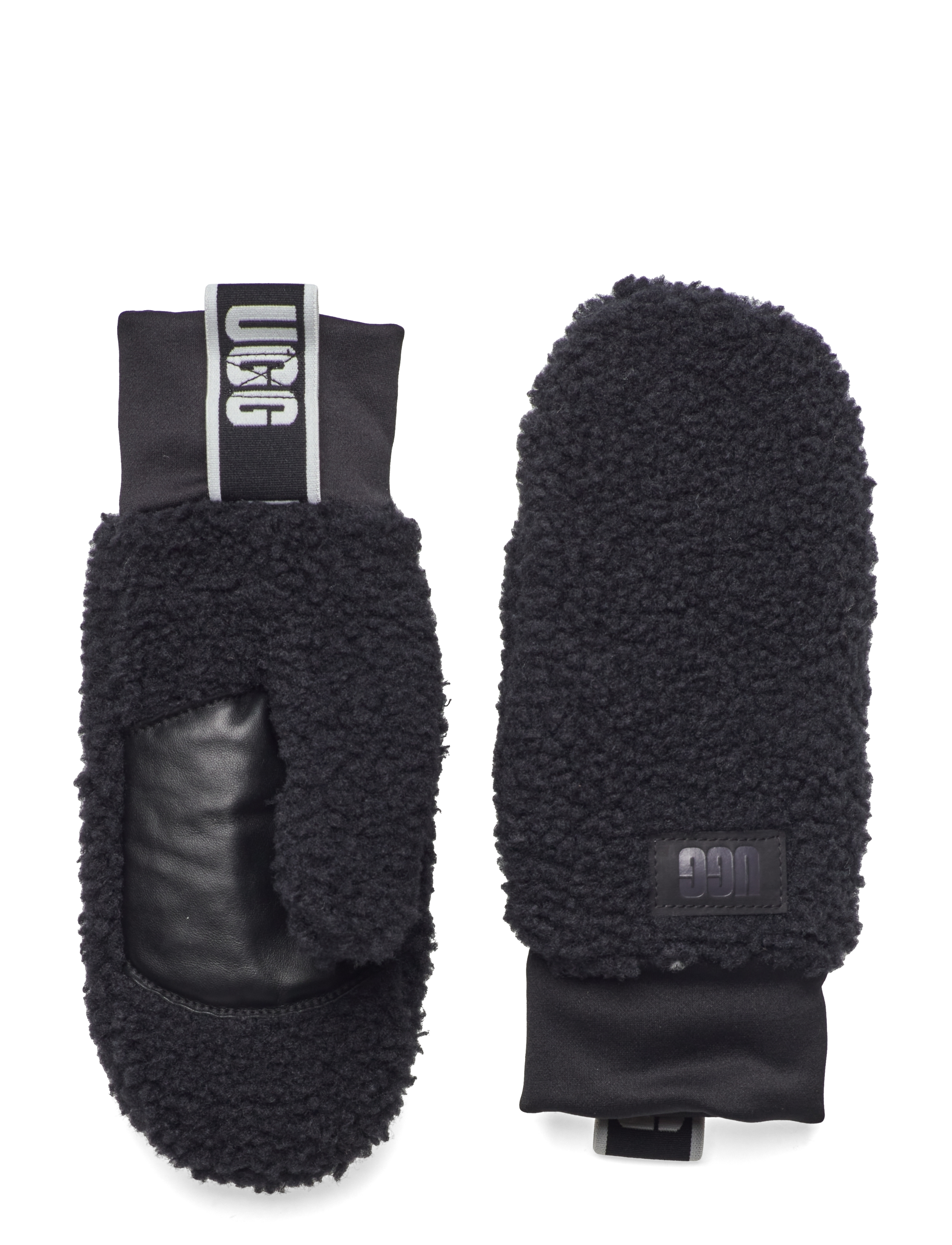 UGG UGGfluff Mitten With Logo Tape - UGG - BLACK / black