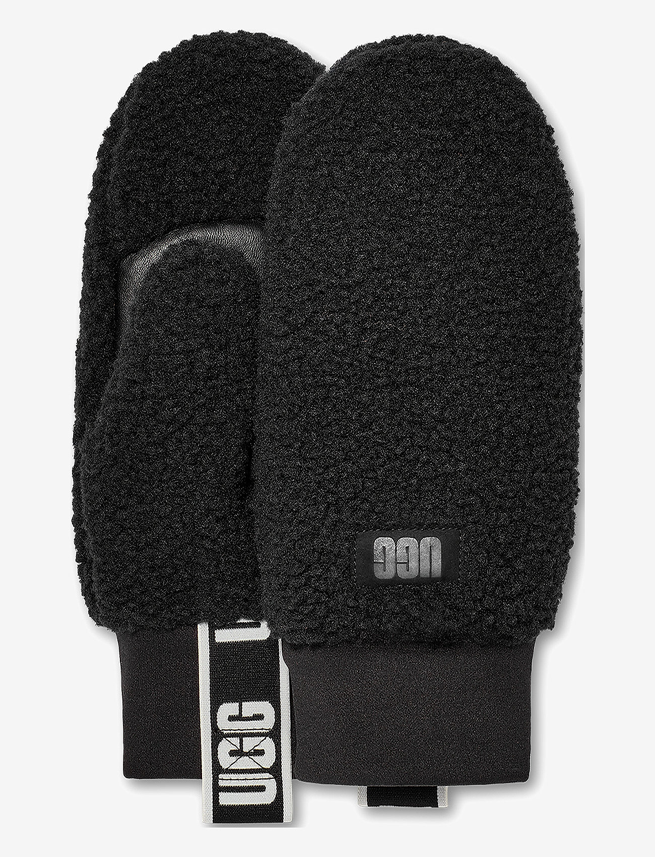 UGG - UGGfluff Mitten With Logo Tape - luffer - black - 1