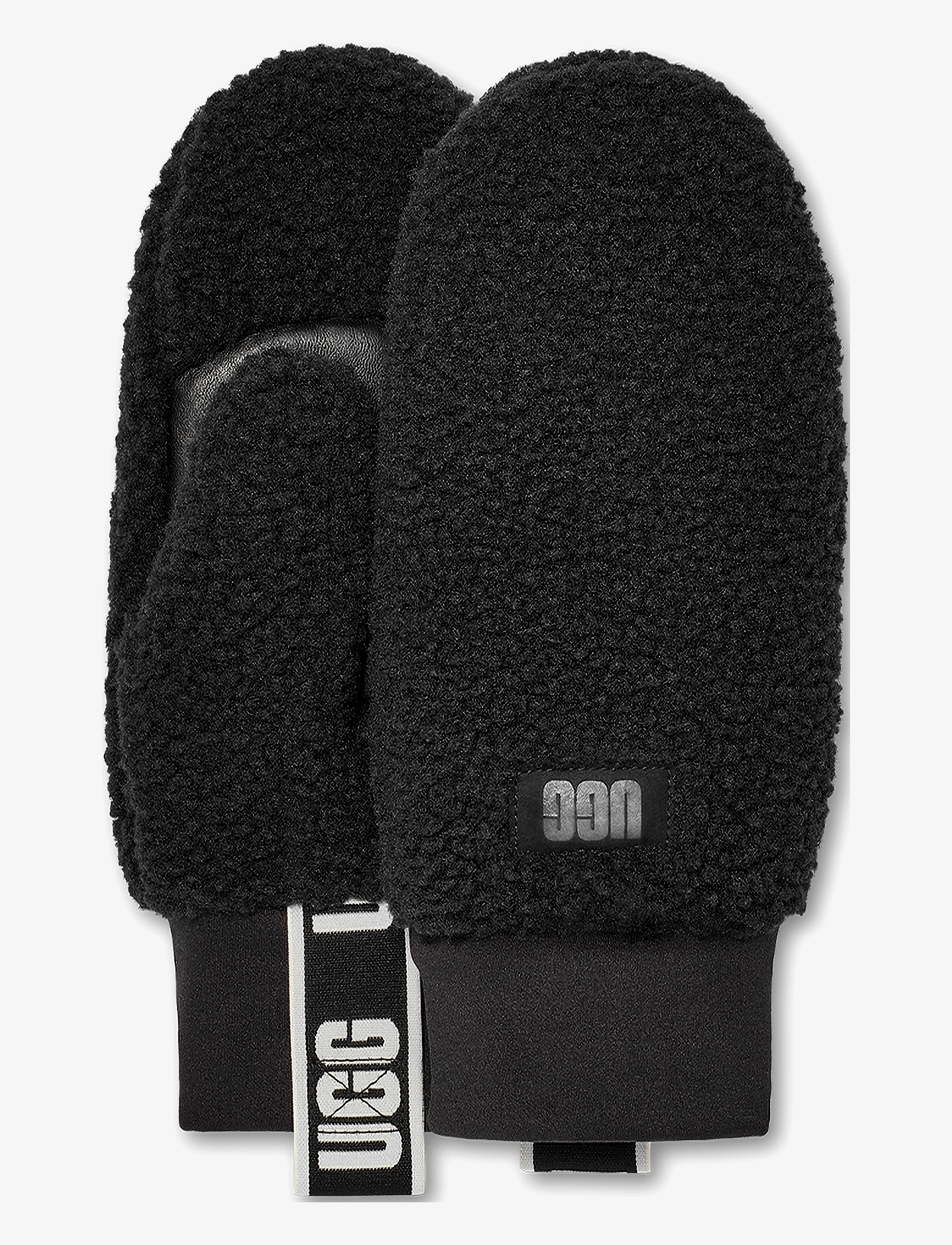 UGG - UGGfluff Mitten With Logo Tape - vettlingar - black - 1