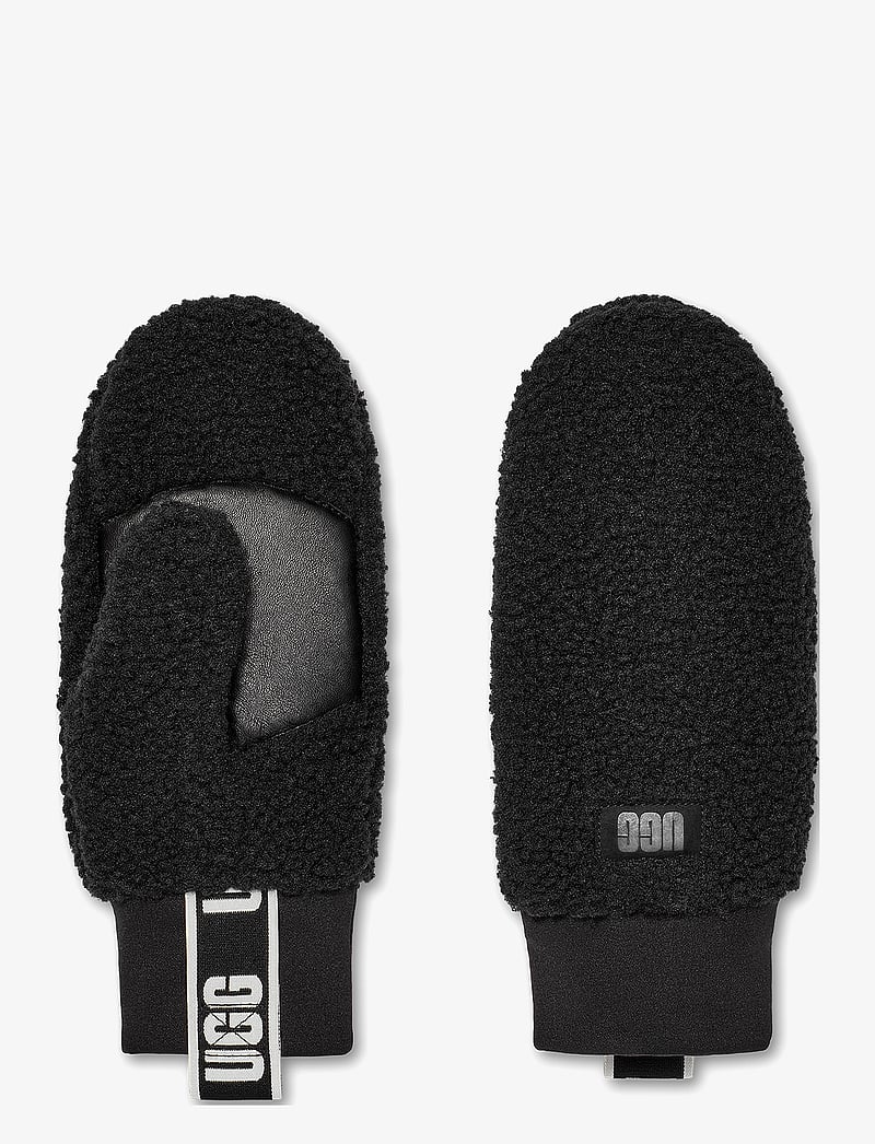 UGG - UGGfluff Mitten With Logo Tape - luffer - black - 2