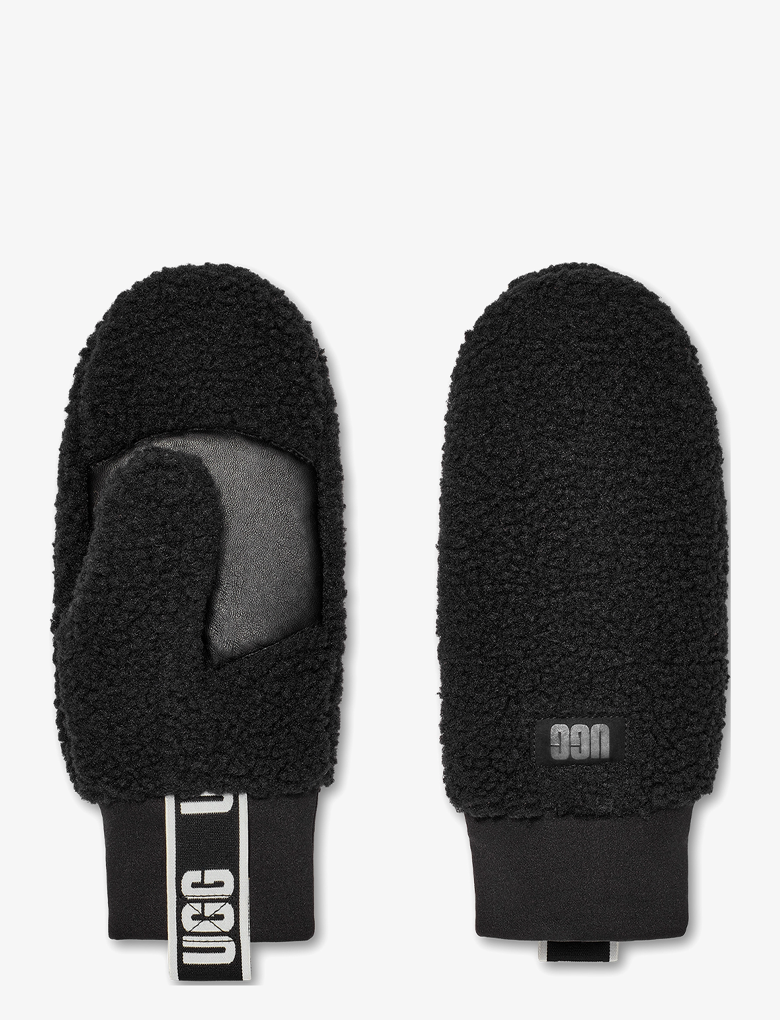 UGG - UGGfluff Mitten With Logo Tape - vettlingar - black - 2