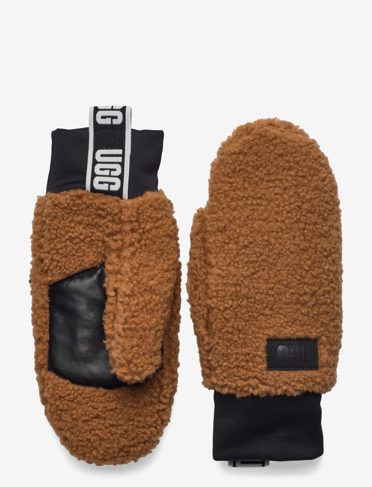 UGG - UGGfluff Mitten With Logo Tape - tumvantar - chestnut - 0