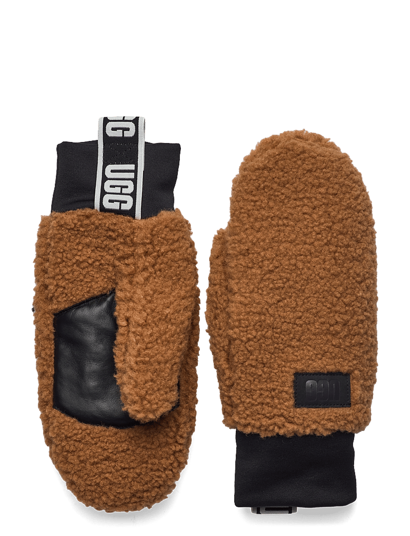 UGG - UGGfluff Mitten With Logo Tape - luffer - chestnut - 0