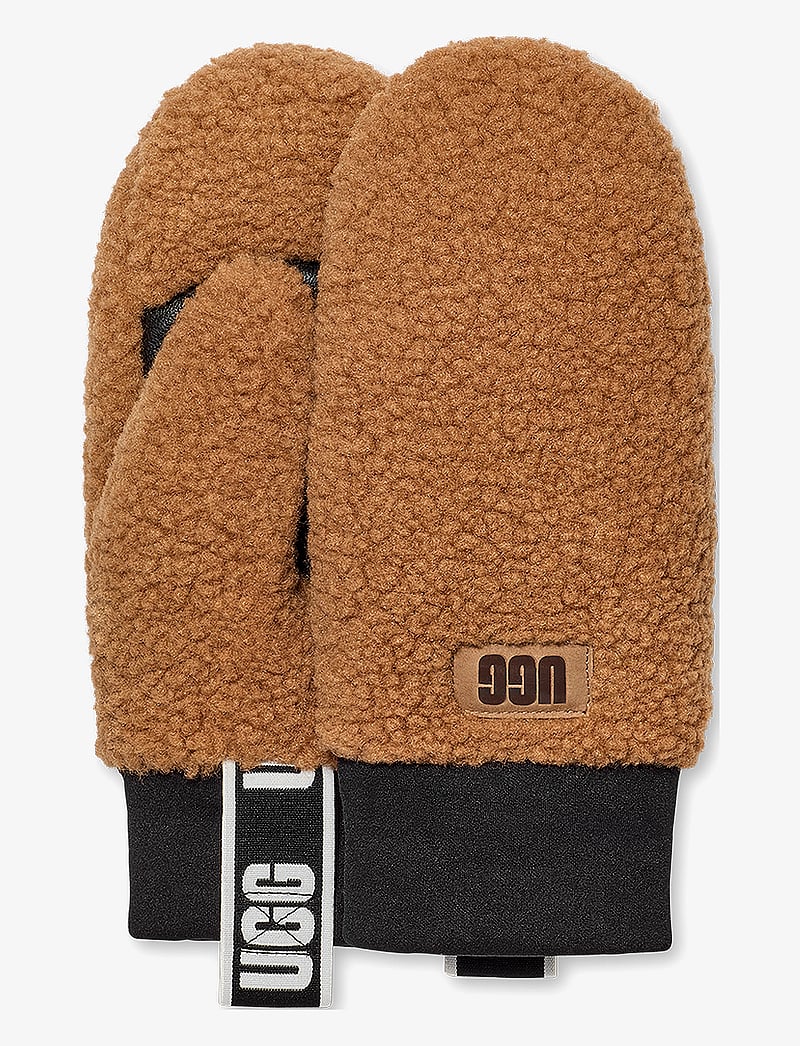 UGG - UGGfluff Mitten With Logo Tape - luffer - chestnut - 1