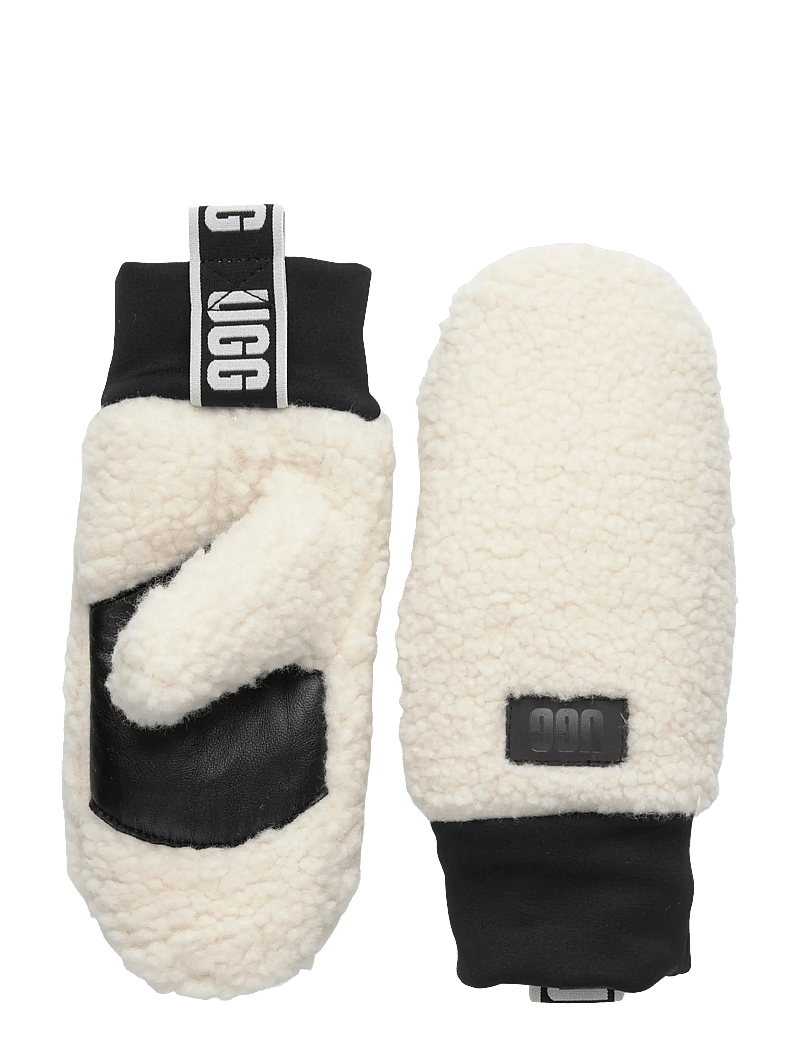 UGG - UGGfluff Mitten With Logo Tape - fäustlinge - nimbus - 0