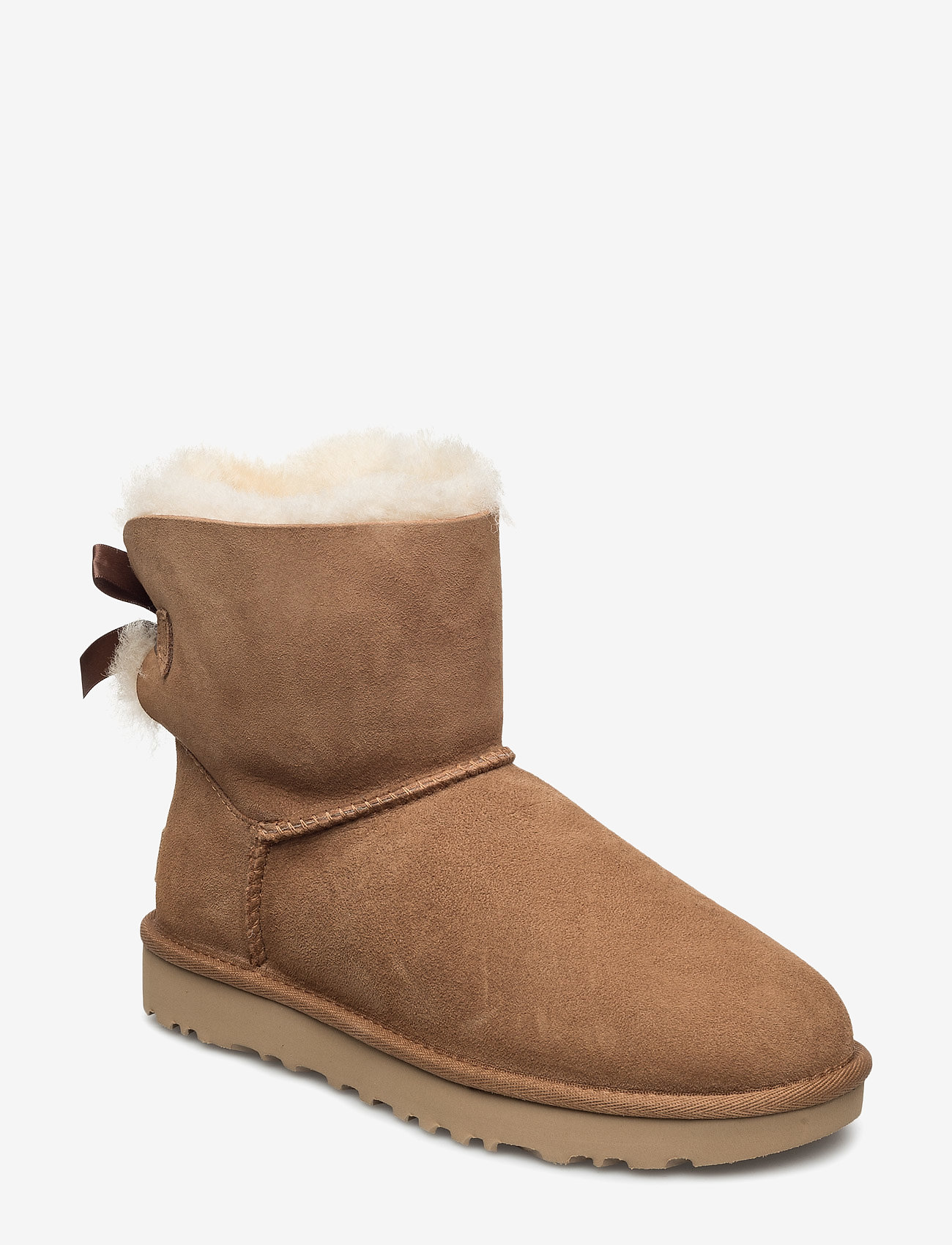 UGG W Mini Bailey Bow Ii, 37, Ankle Boots, Braun - Boots Flat Heel, Frauen