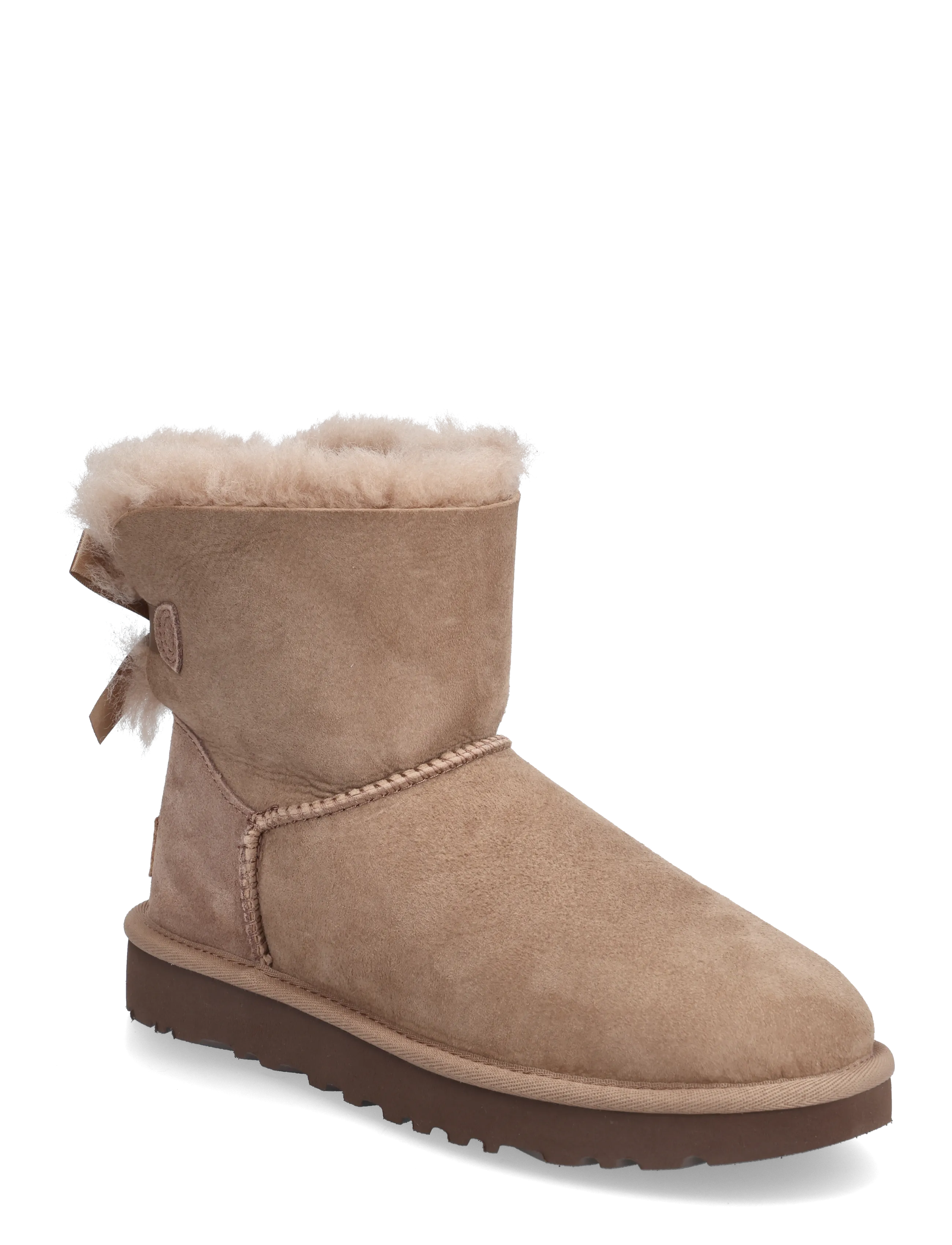 UGG W Mini Bailey Bow Ii, 42, Ankle Boots, Beige - Boots Flat Heel, Frauen