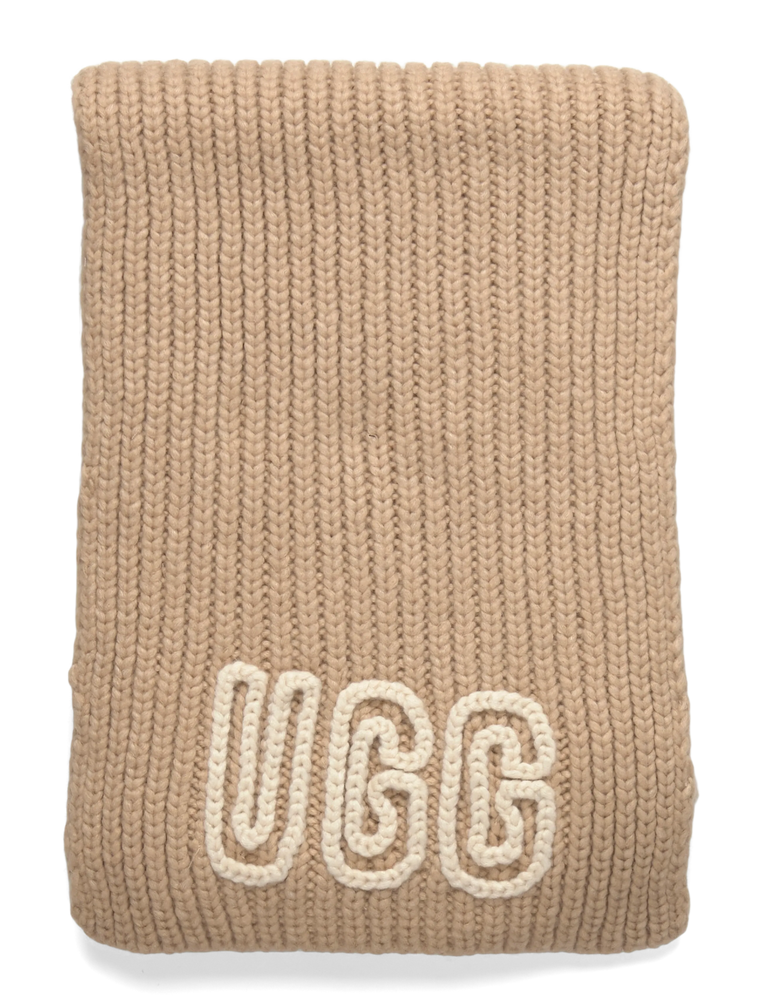 UGG - Chunky Crafted Rib Scarf - winter scarves - white pepper - 1