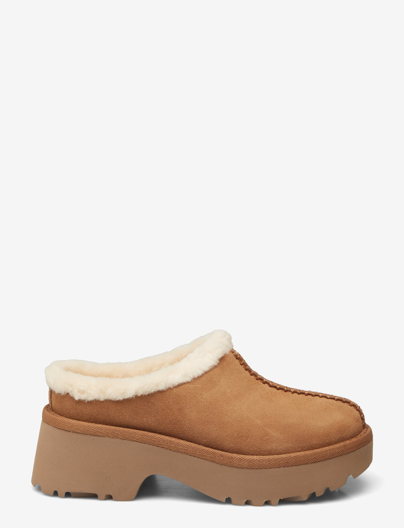UGG - W New Heights Cozy Clog - pantoletten mit absätzen - chestnut - 1