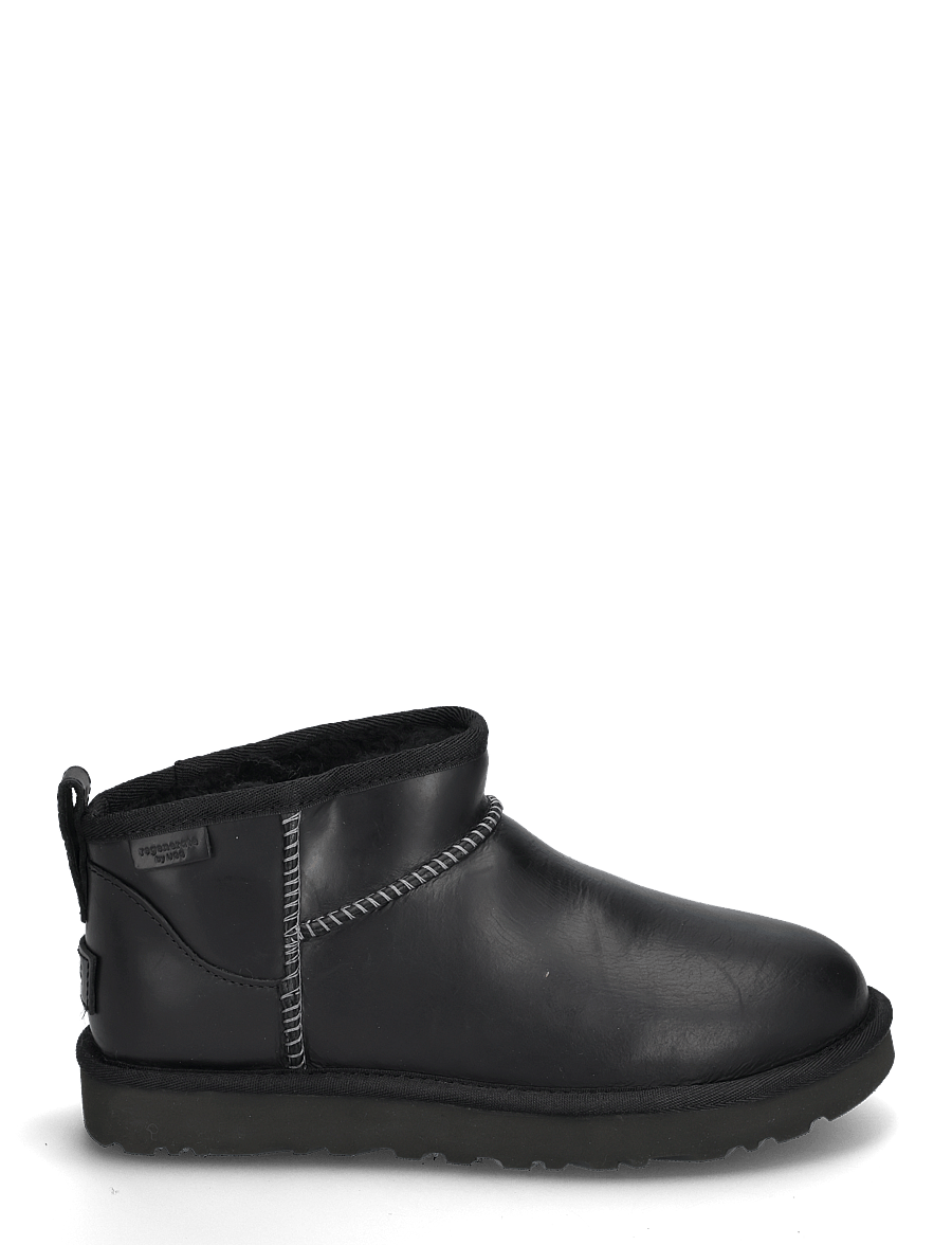 UGG - W Classic Ultra Mini LTHR Regen - teddy-stiefel - black - 1