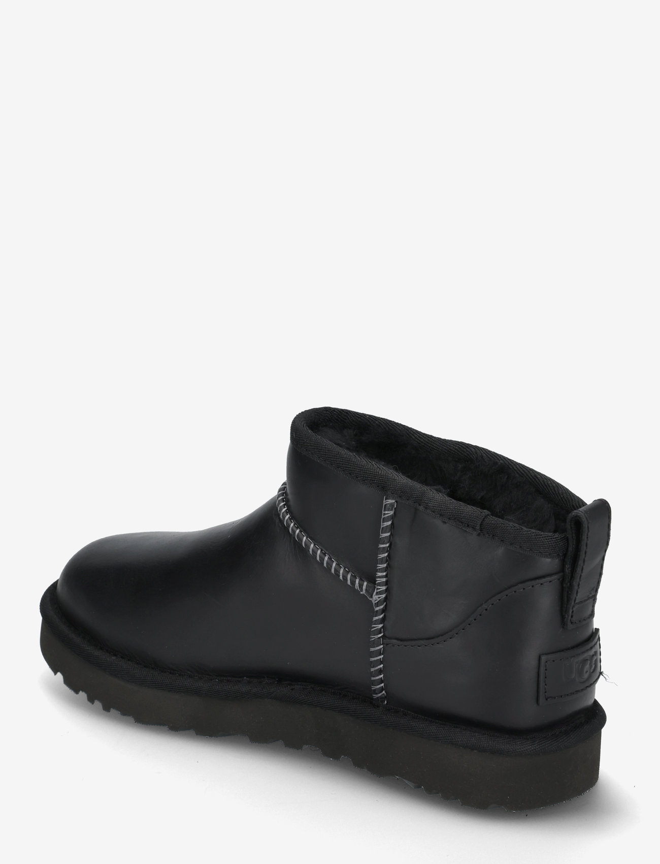 UGG - W Classic Ultra Mini LTHR Regen - bottines doublés teddy - black - 2