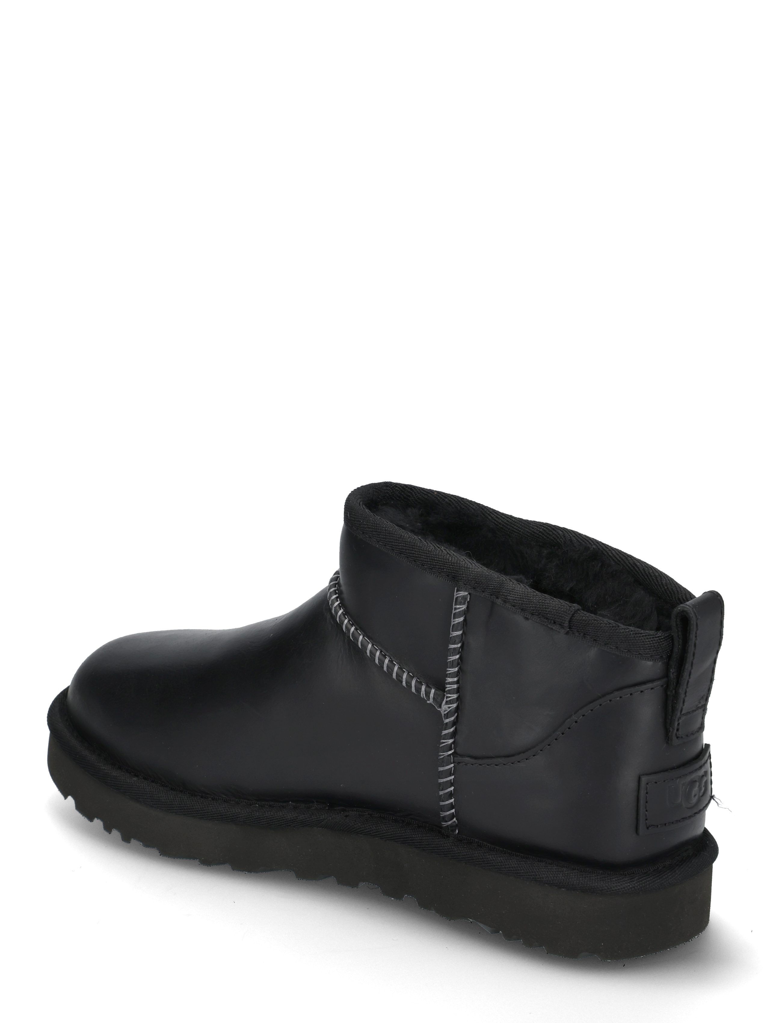 UGG - W Classic Ultra Mini LTHR Regen - teddy-stiefel - black - 2