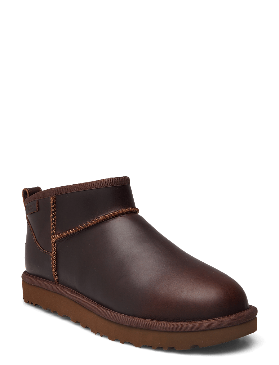 UGG - W Classic Ultra Mini LTHR Regen - teddy boots - ironwood - 0