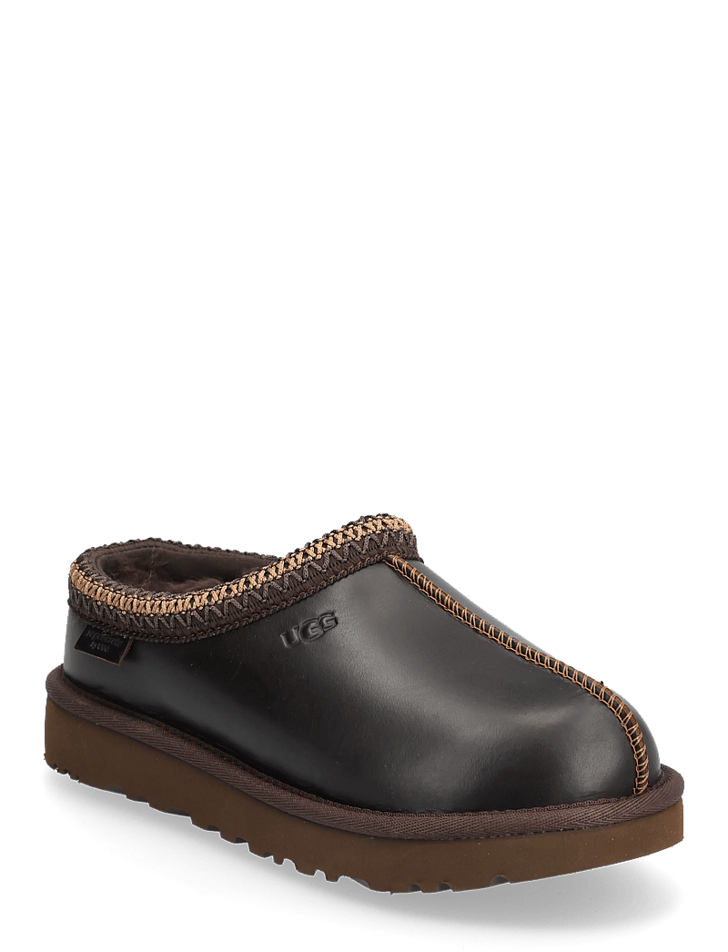 UGG - W Tasman LTHR Regen - flache pantoletten - ironwood - 0