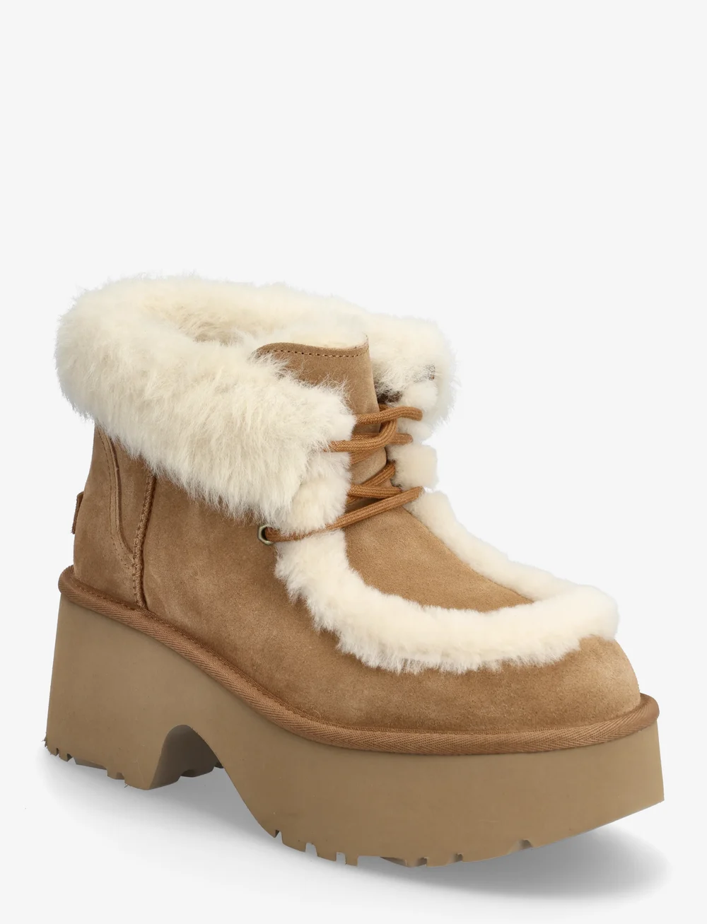 UGG - W New Heights Lace Up - støvletter - chestnut - 0