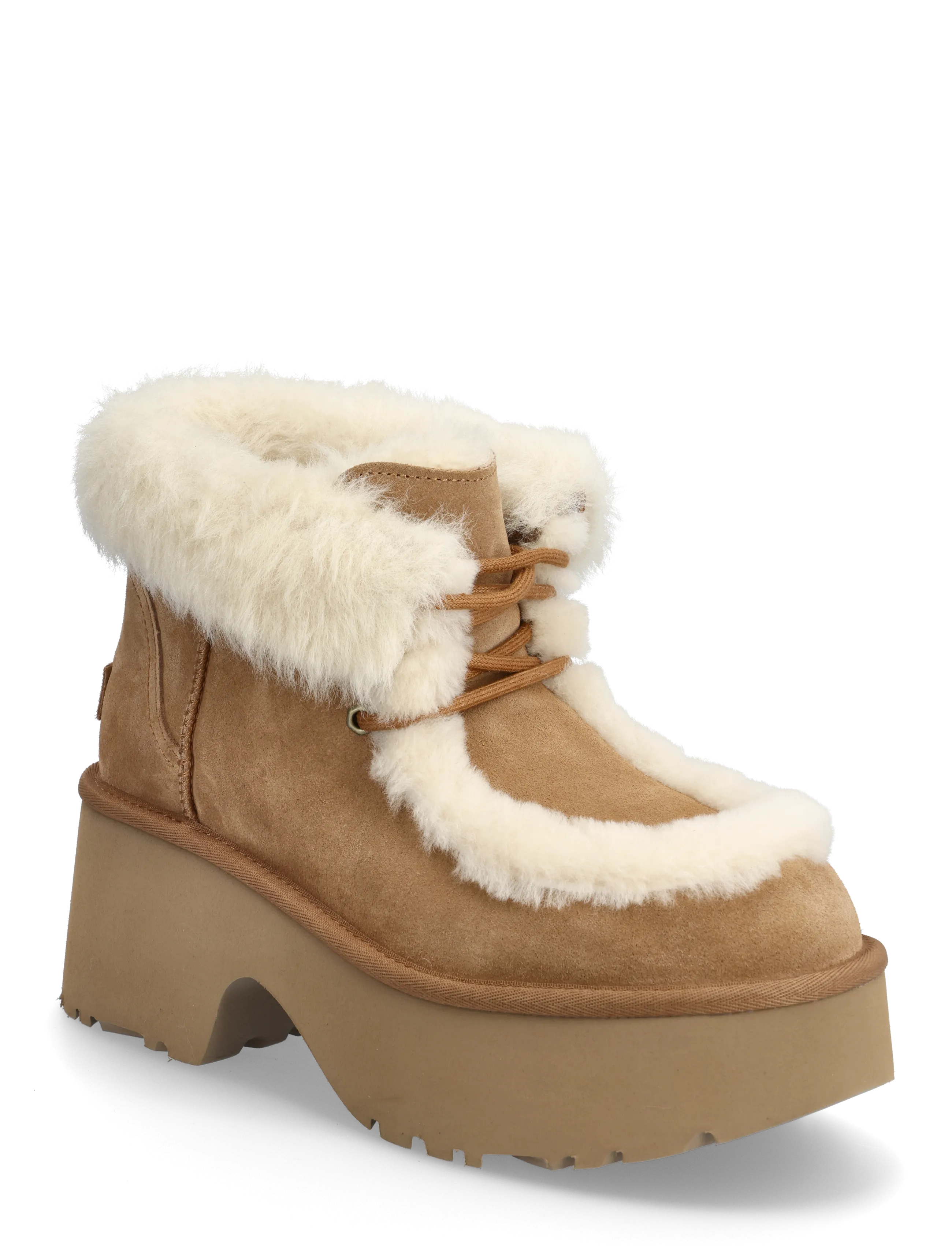 UGG W New Heights Lace Up - Transitional Layering - CHESTNUT / beige